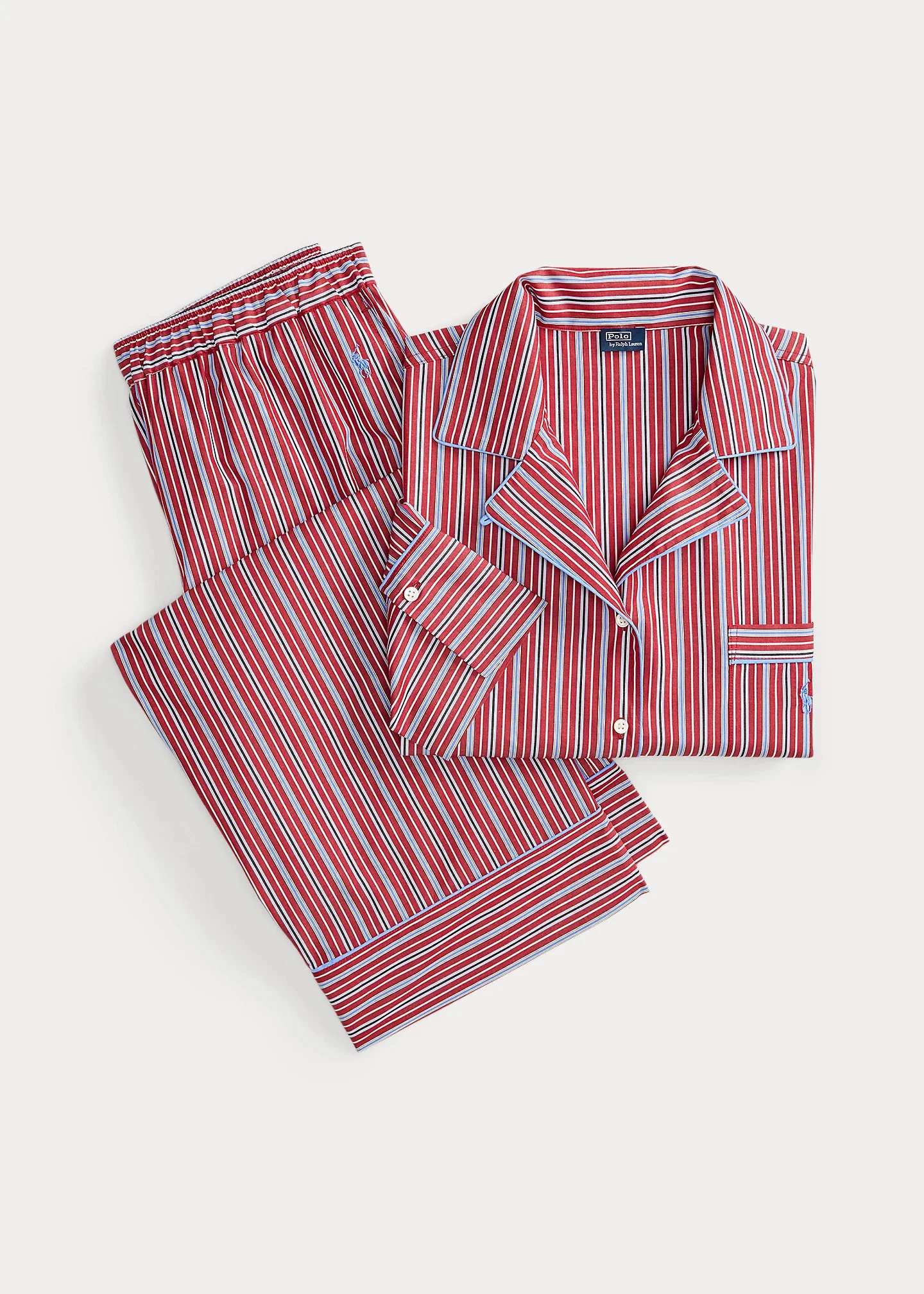 Striped Poplin Long-Sleeve Pajama Set - 1