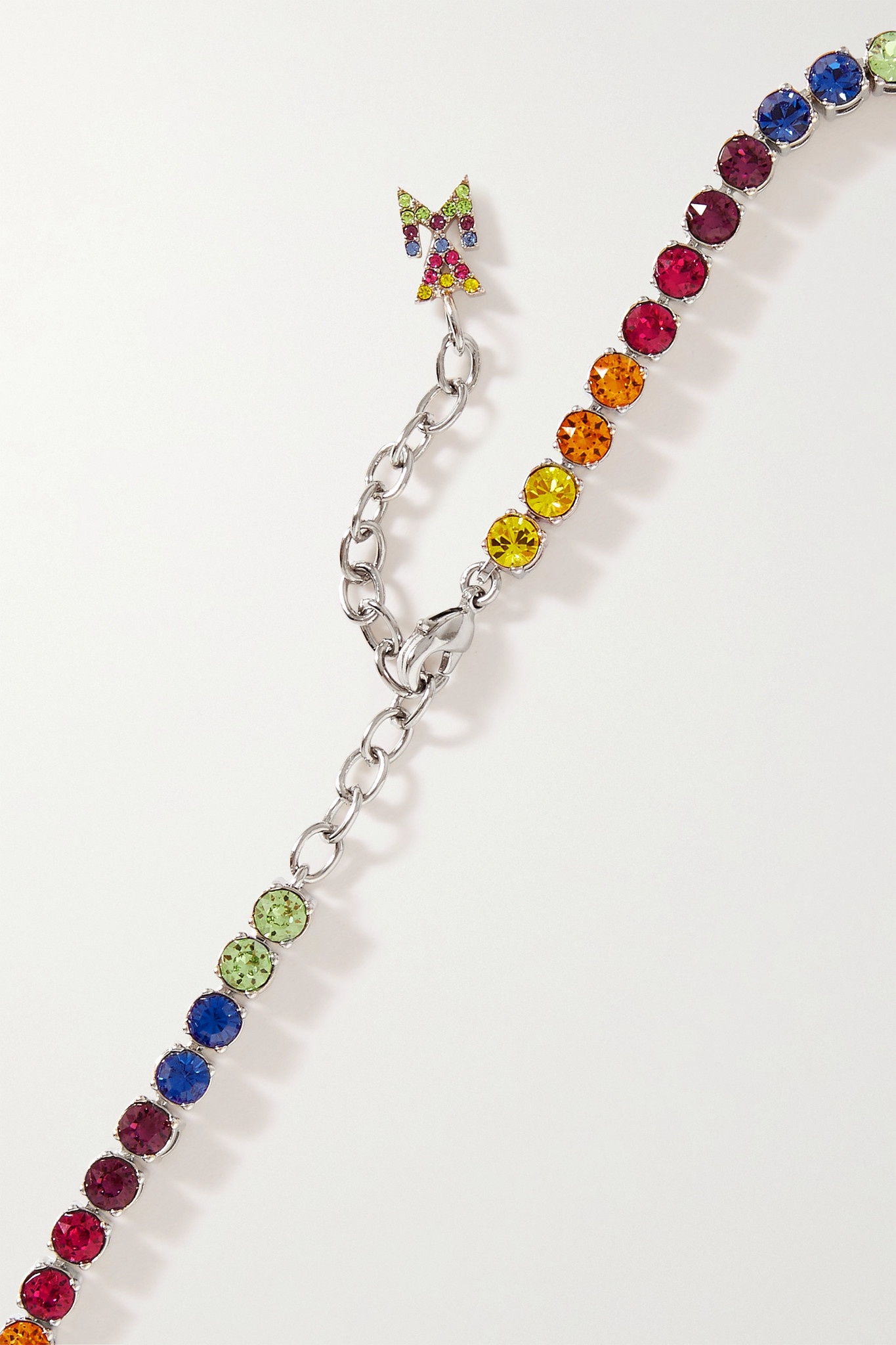 Silver-tone crystal anklet - 5