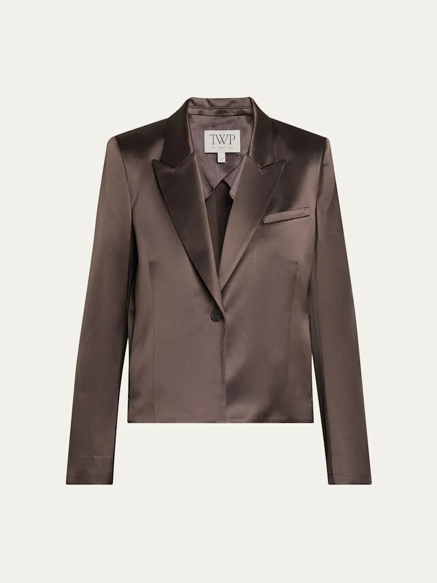 Sawyer Satin Single-Breasted Blazer - 1