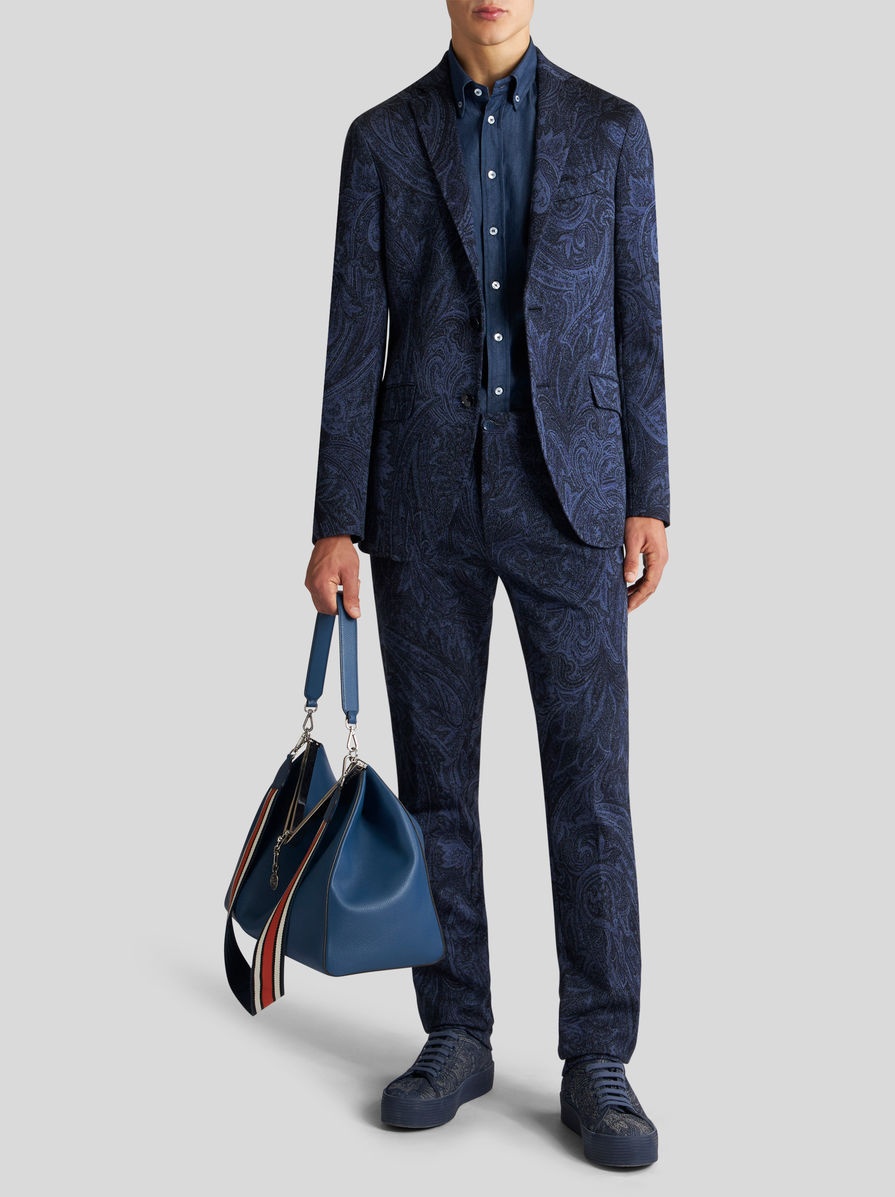 Etro PAISLEY COTTON JACQUARD TROUSERS | REVERSIBLE