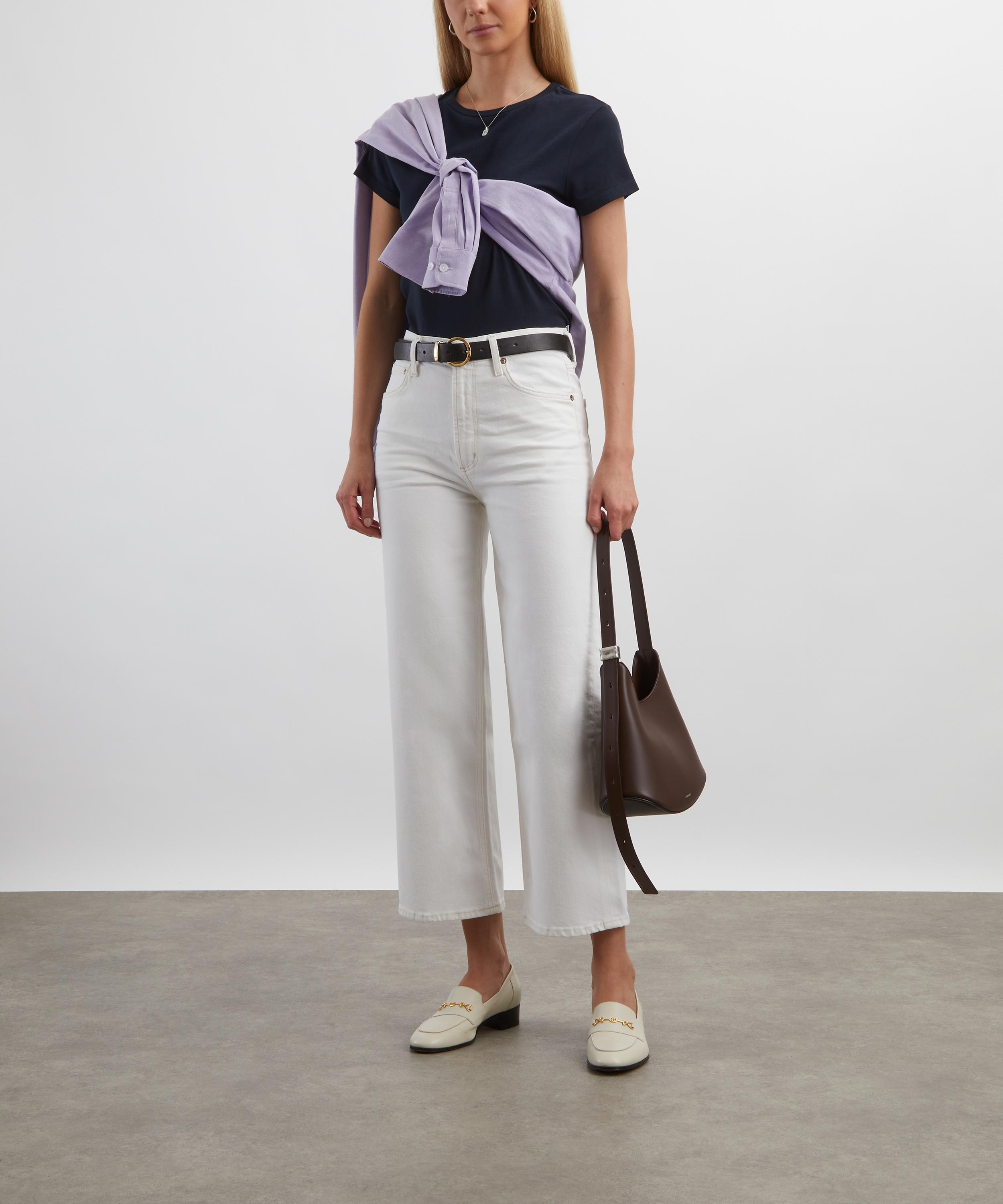 Ren Stretch Cropped Wide-Leg Jeans in White Wash - 2