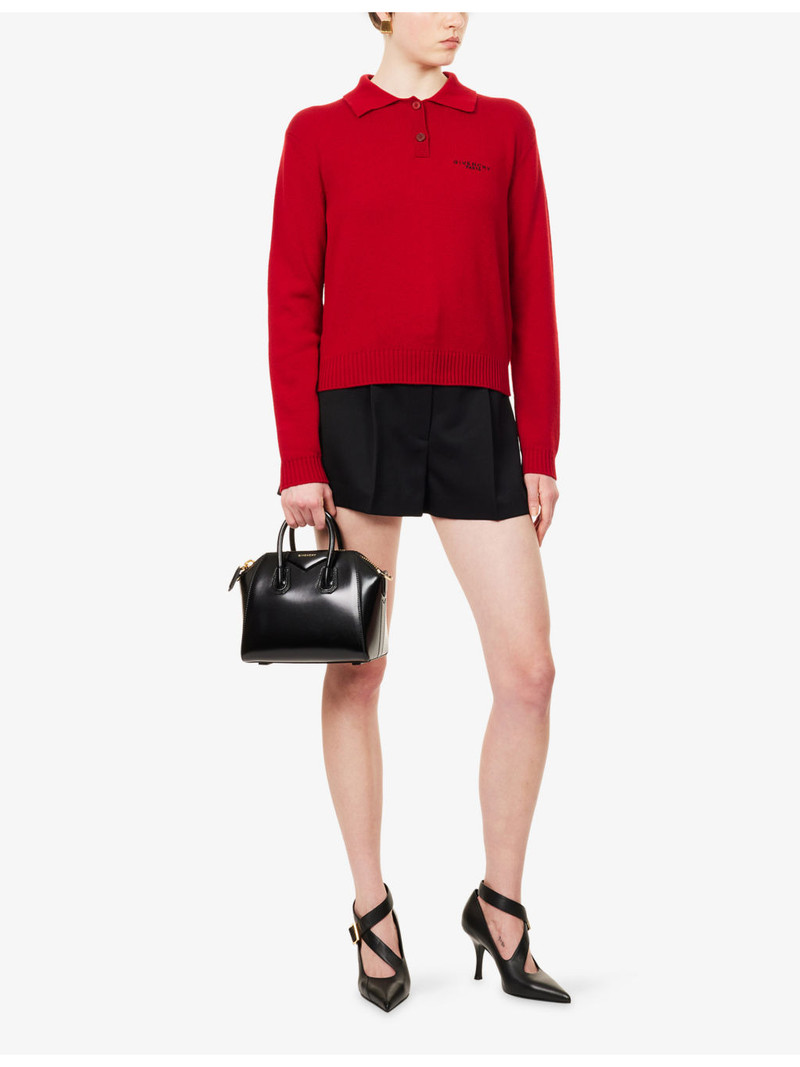 Givenchy Logo-Embroidered Wool and Cashmere-Blend Polo Jumper outlook