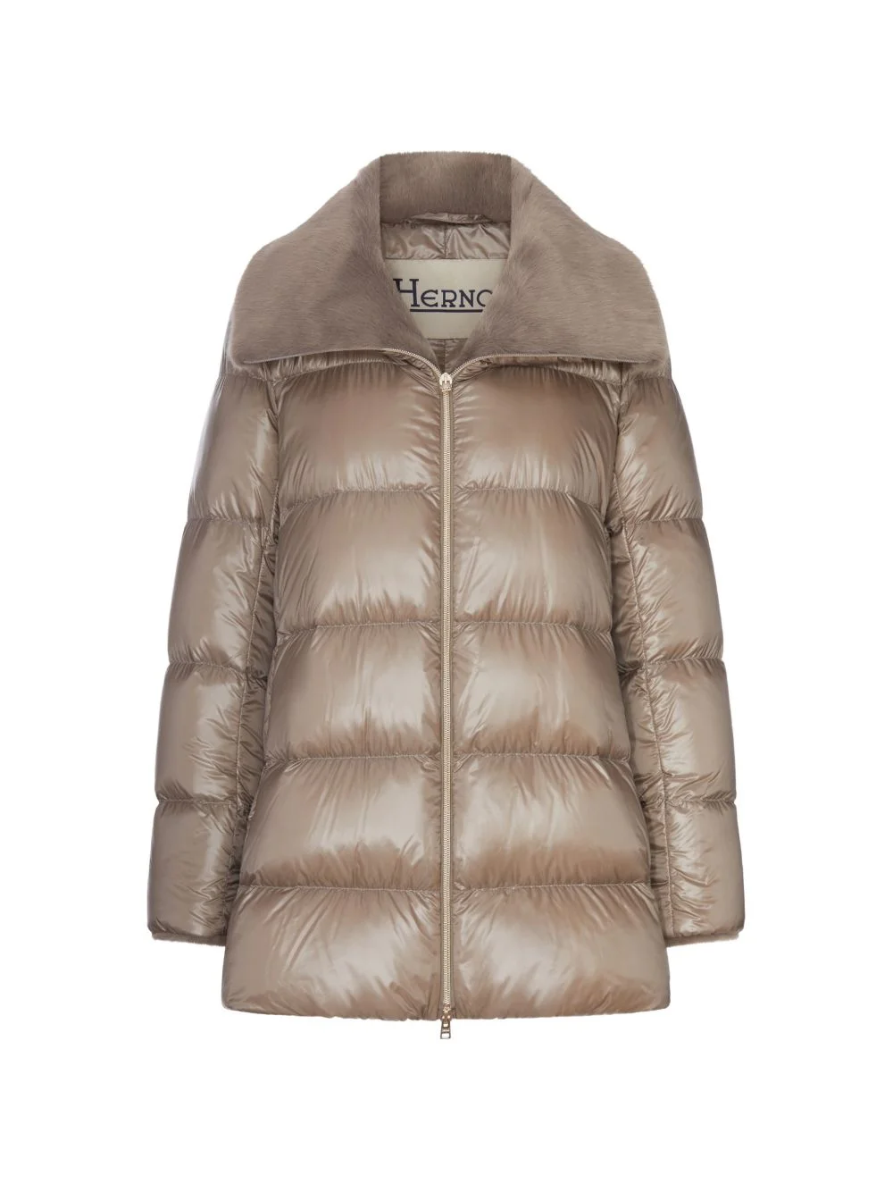 faux-fur collar quilted jacket - 1