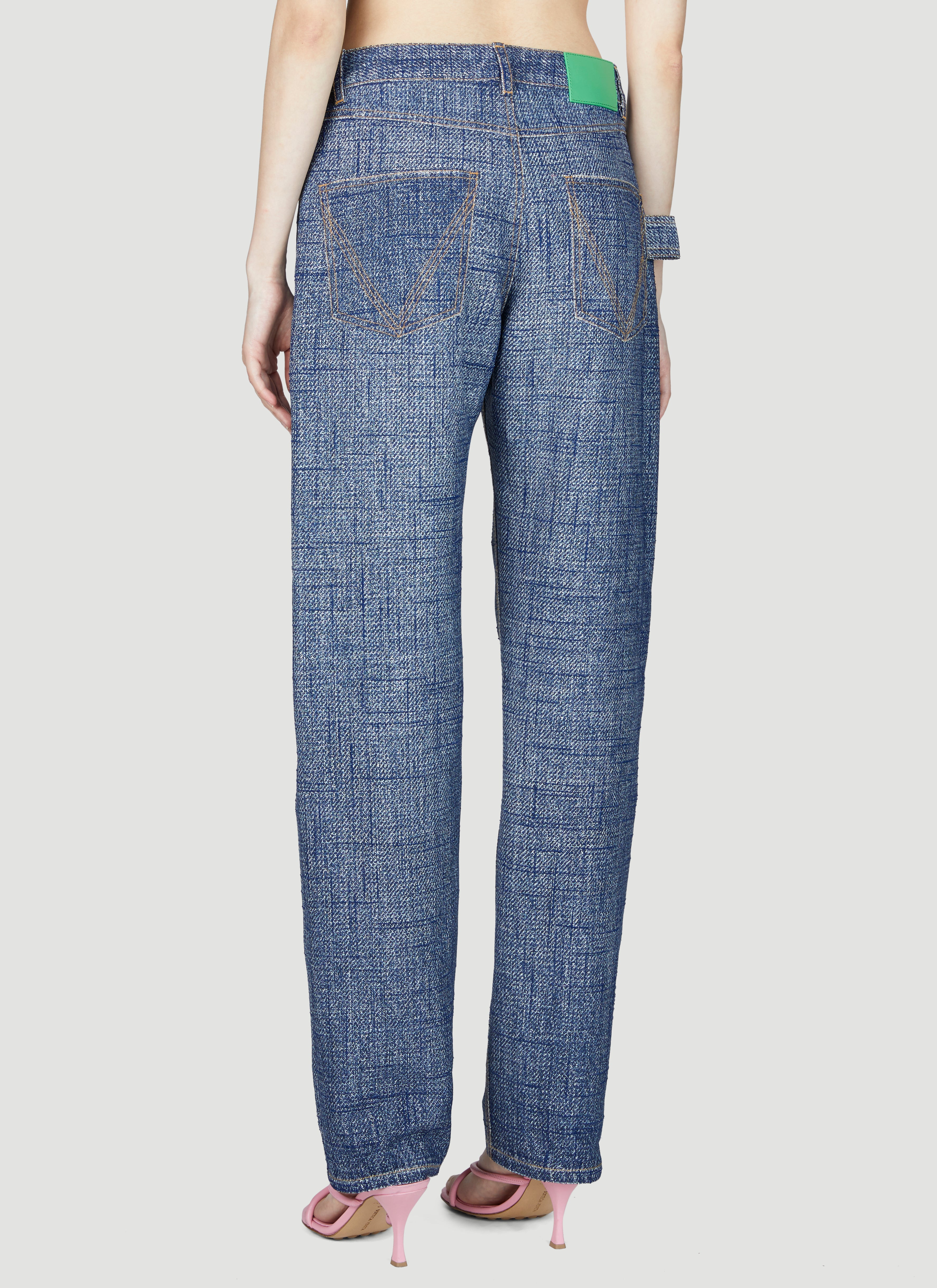 Bottega Veneta Women Denim Print Pants - 4