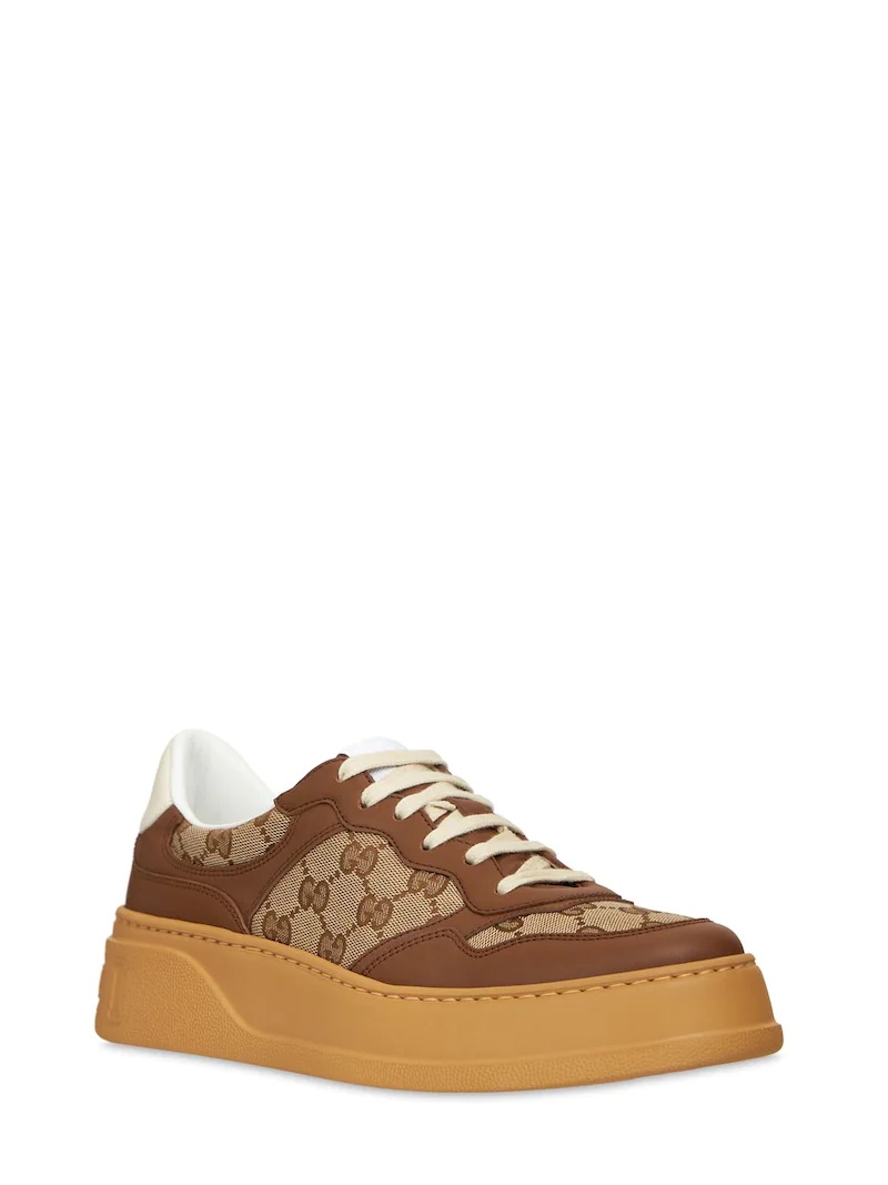 50MM CANVAS & LEATHER SNEAKERS - 4