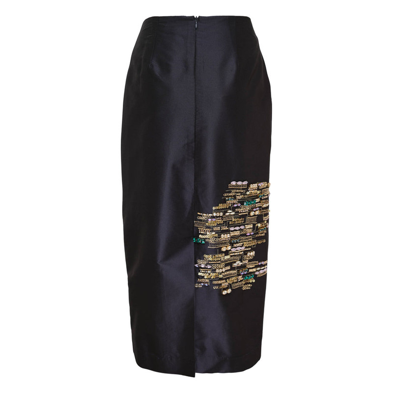 BIYAN Taffeta Slim Midi Skirt outlook