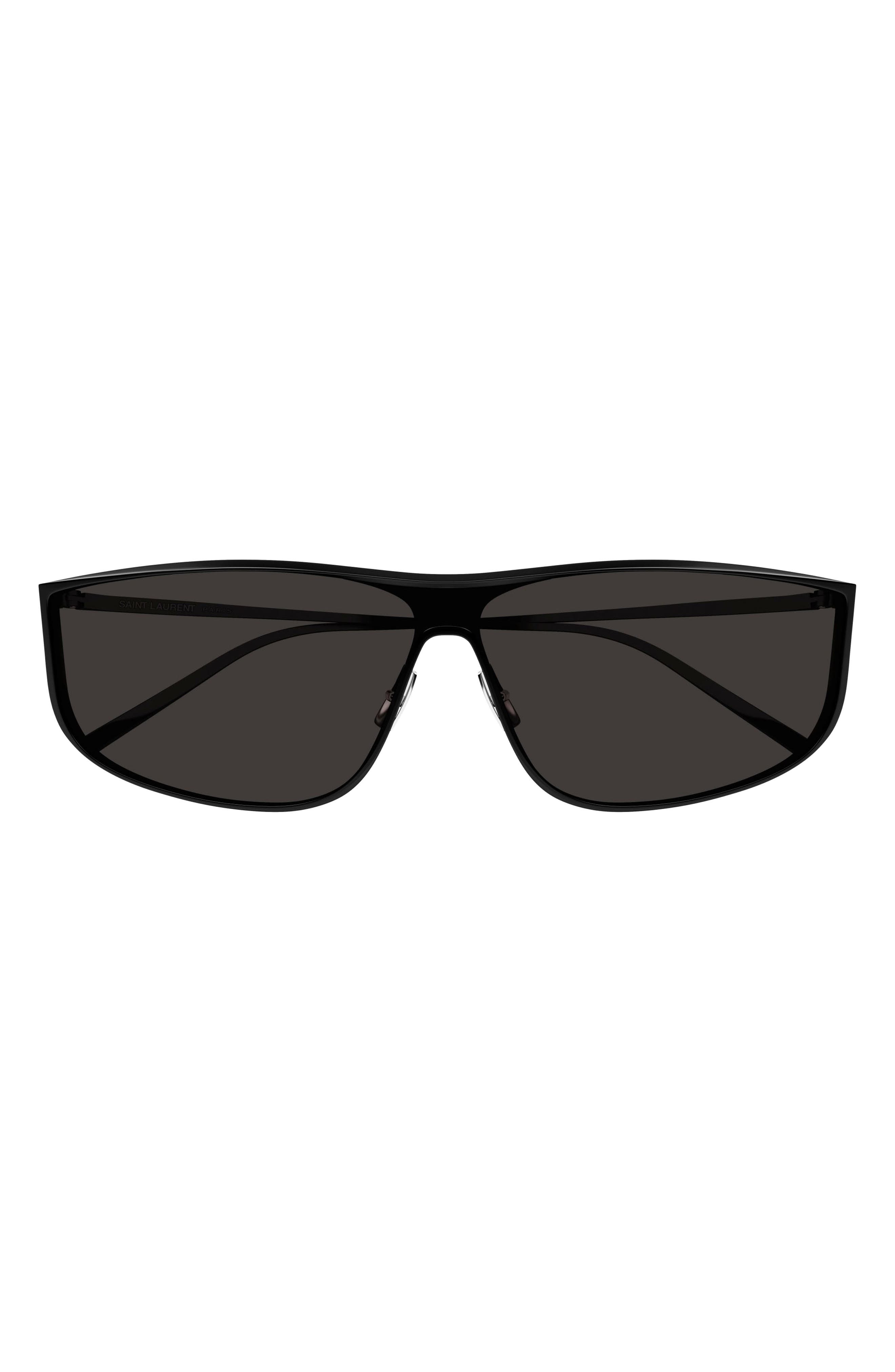 Saint Laurent Luna 99mm Shield Sunglasses in Black at Nordstrom - 1