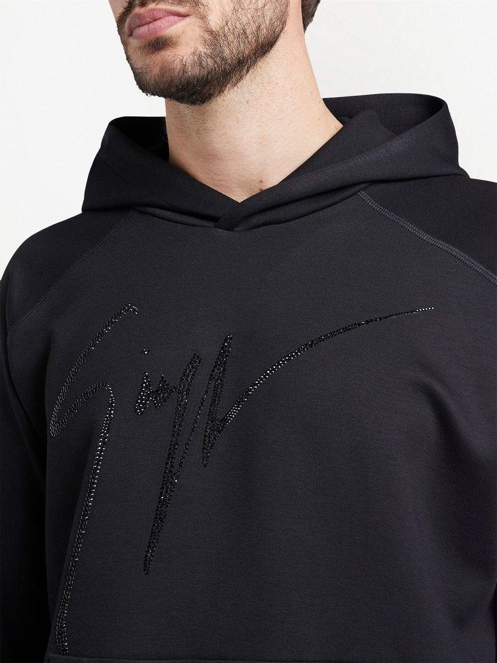 crystal-embellished logo hoodie - 5