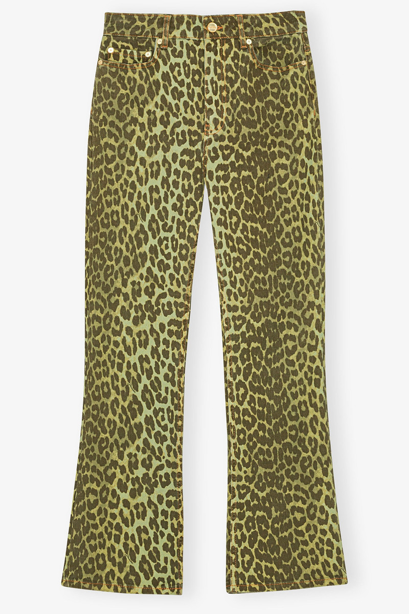 GREEN LEOPARD BETZY CROPPED JEANS 1