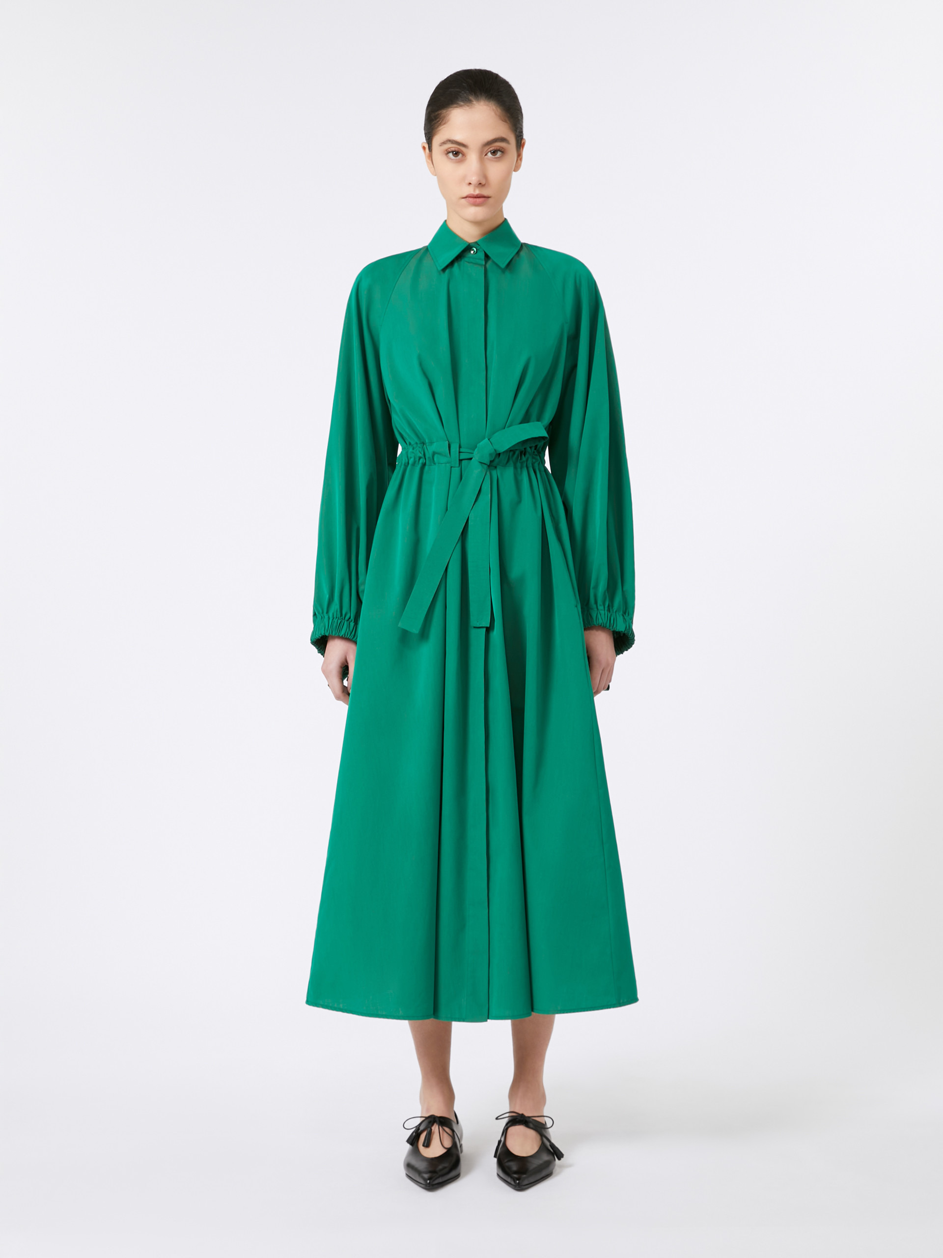 VIALE Long taffeta shirt dress - 3