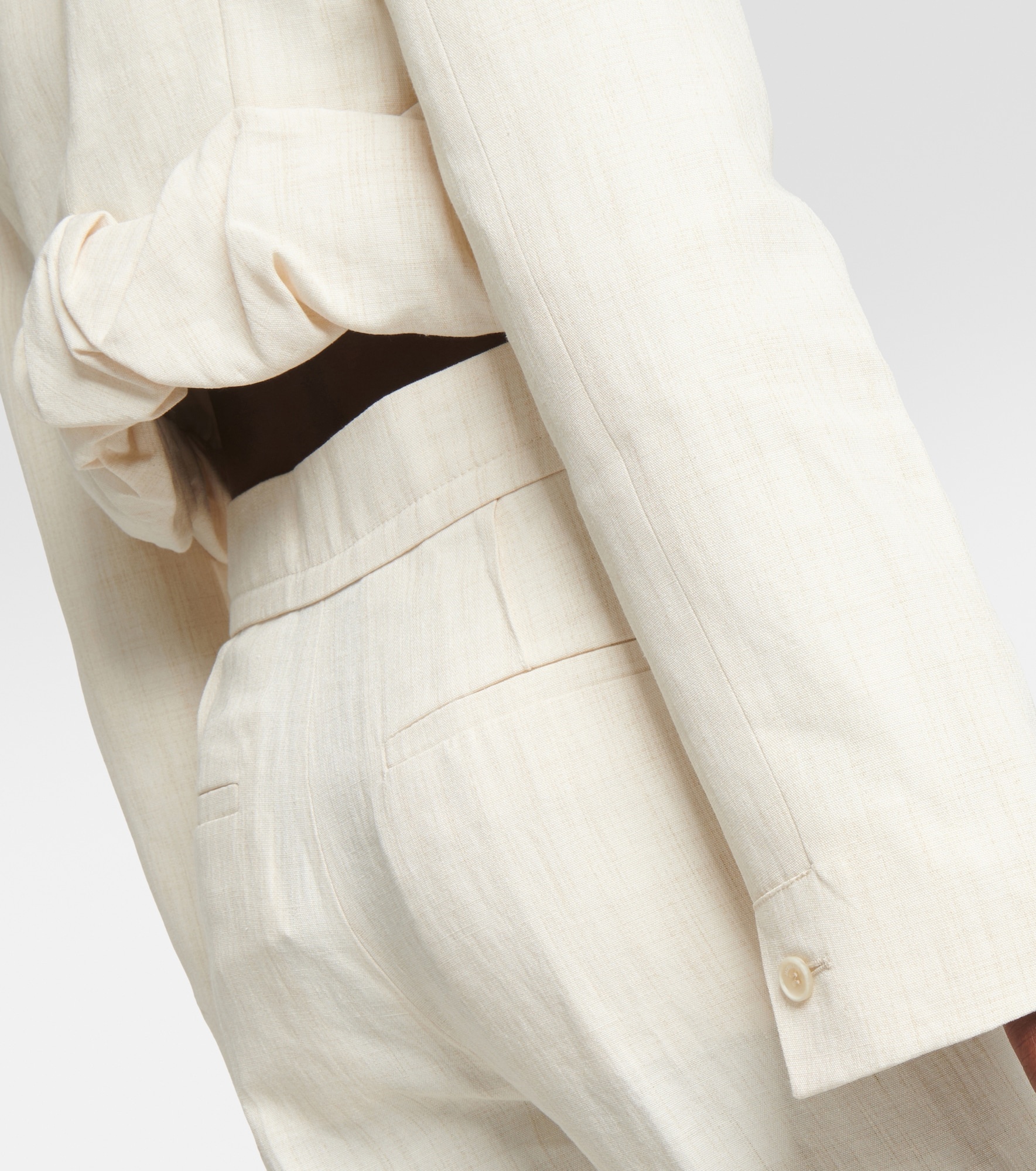 La Croissant linen-blend jacket - 6