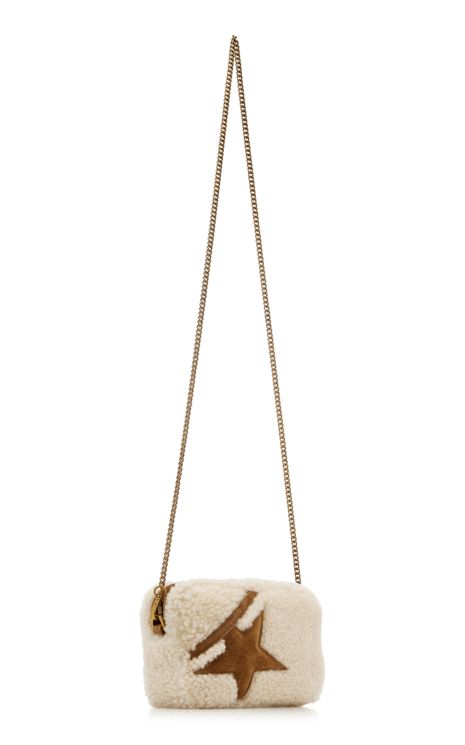 Mini Star Shearling, Suede Crossbody Bag white - 5