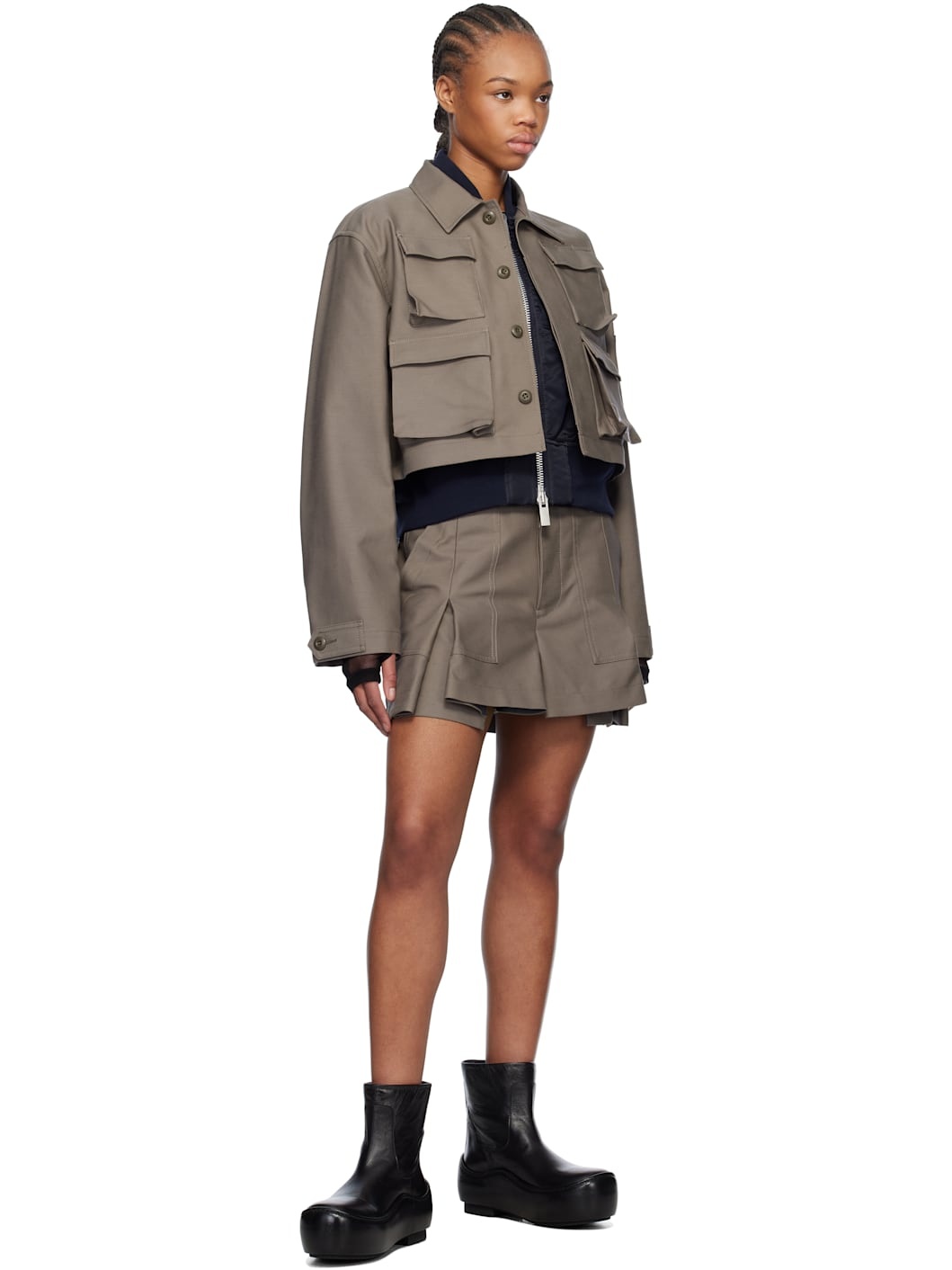Taupe WTAPS Edition Cotton Back Satin Shorts - 4
