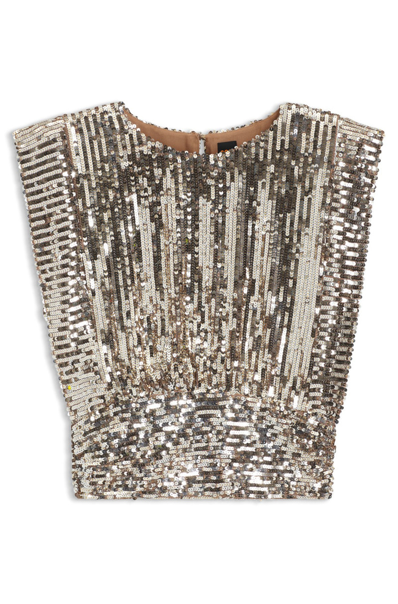 SEQUIN TOP WITH SHOULDER PADS 1