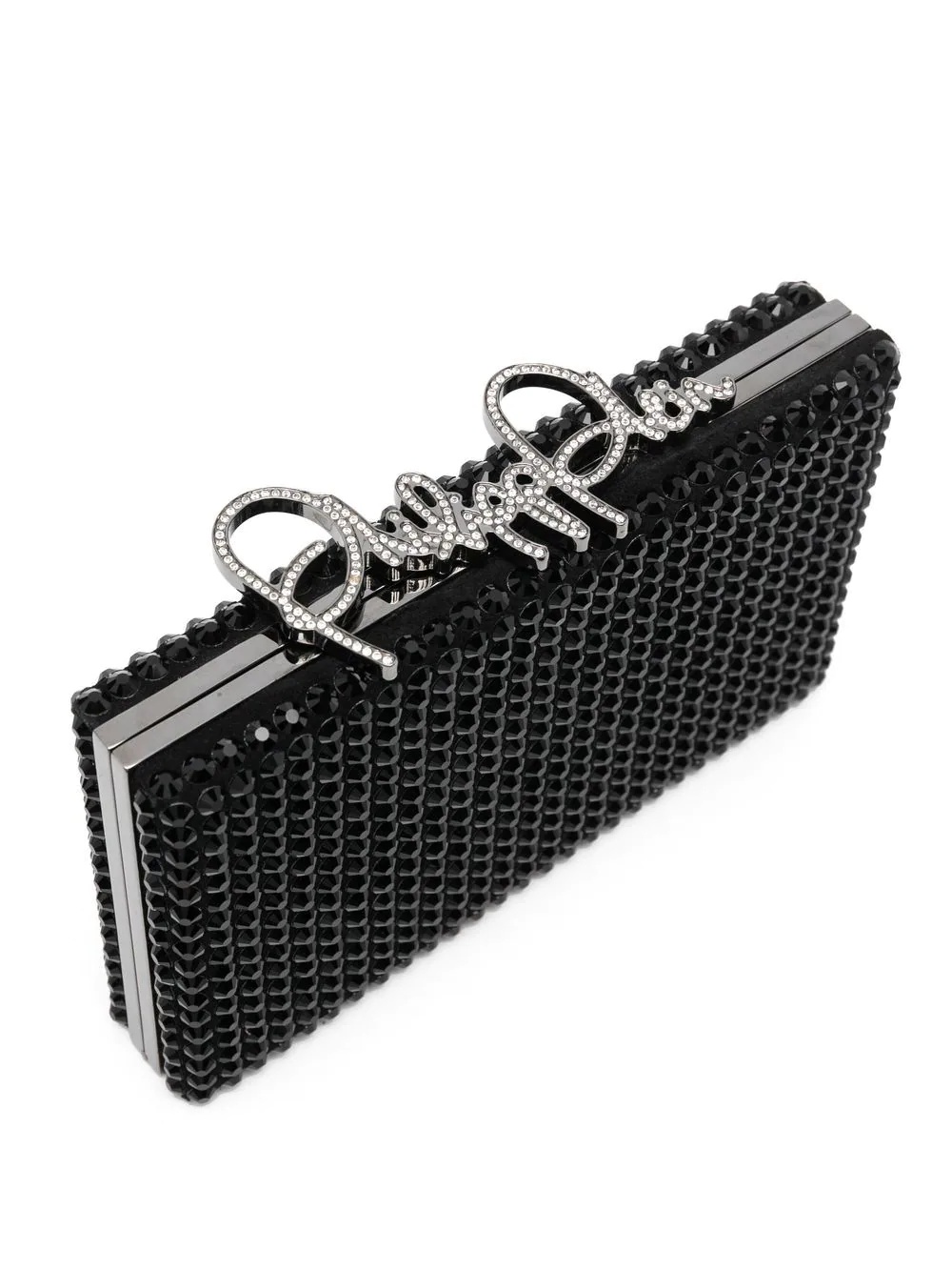 crystal-studded snap clutch bag - 4