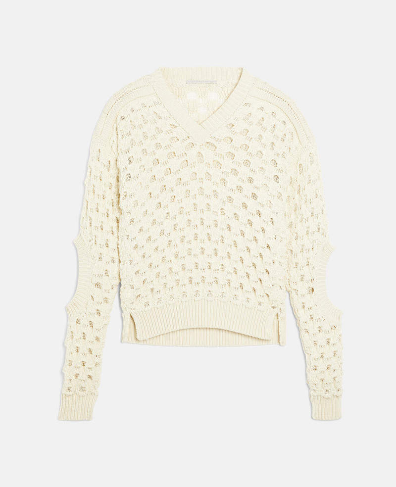 Textured Mesh Knit Sweater 1