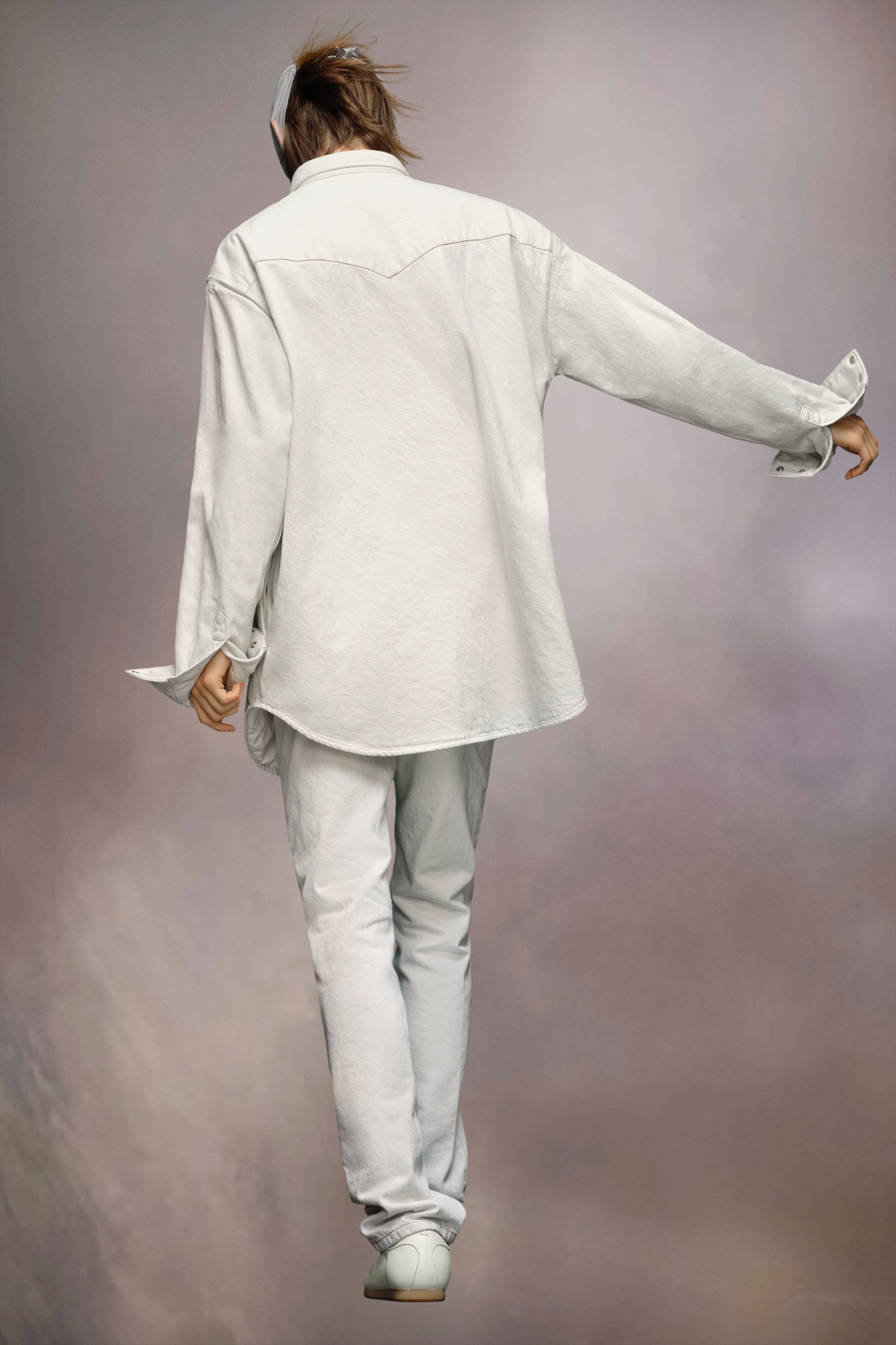 Chalk selvedge denim shirt - 4