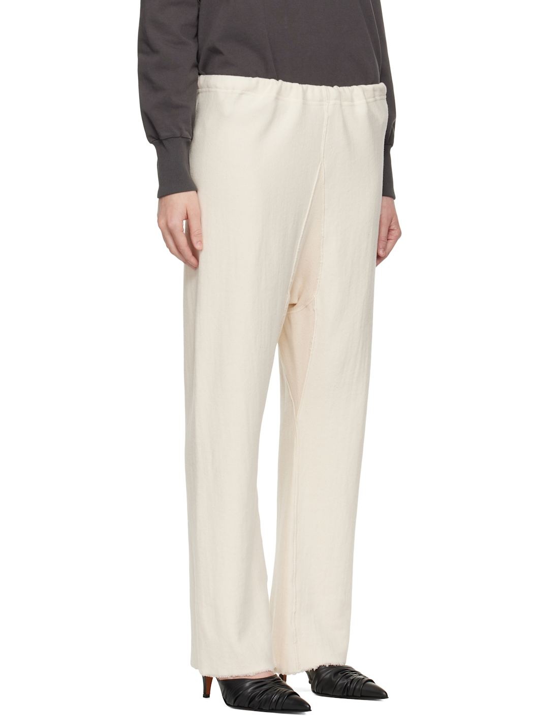 Beige Jersey Lounge Pants - 2