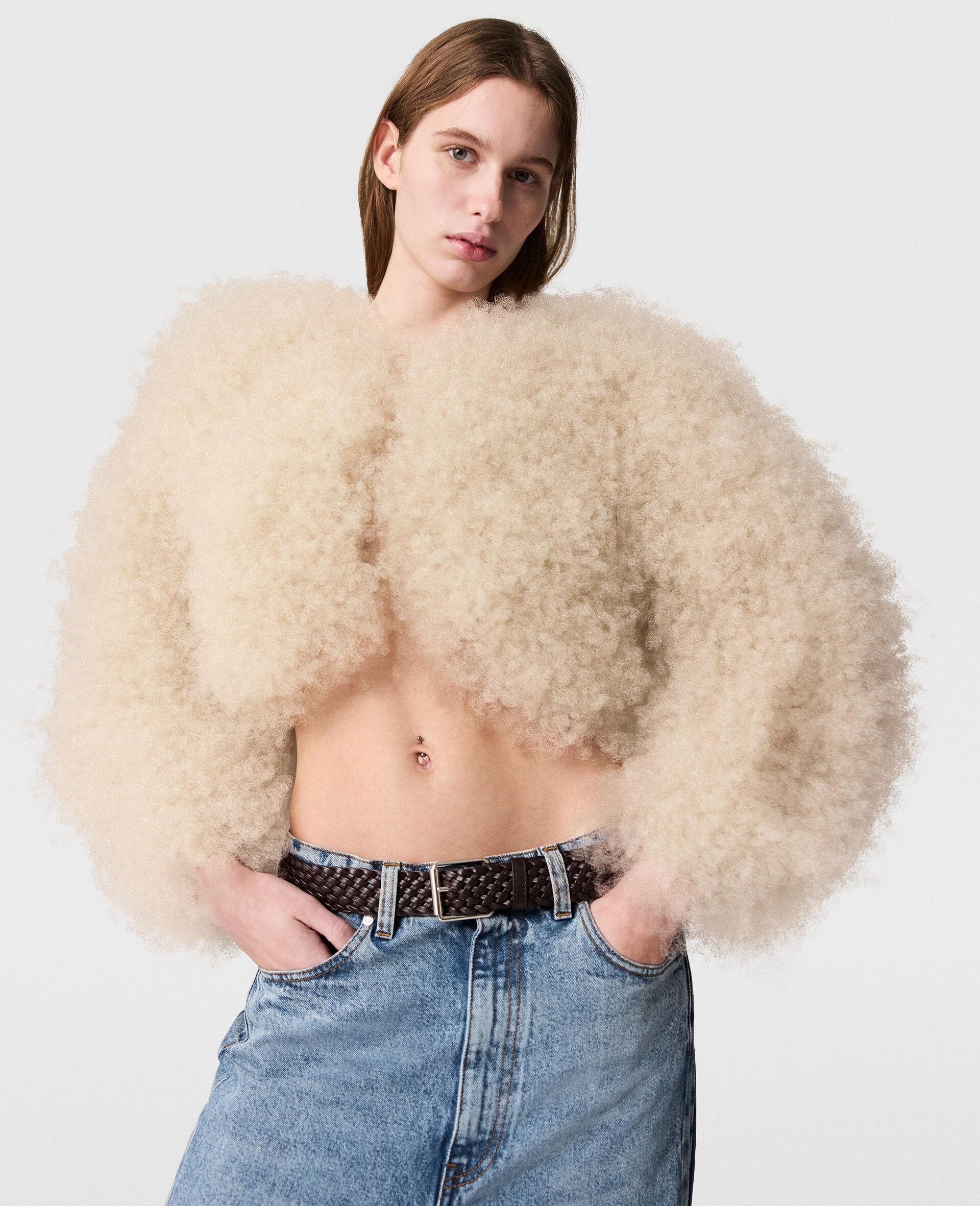 Fluffy Peekaboo Long-Sleeve Cardigan - 2