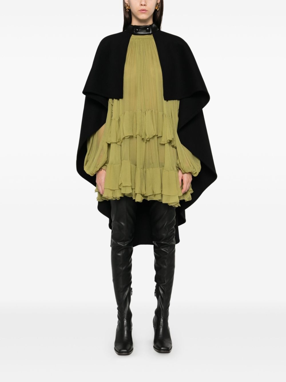 high-low wool cape - 2