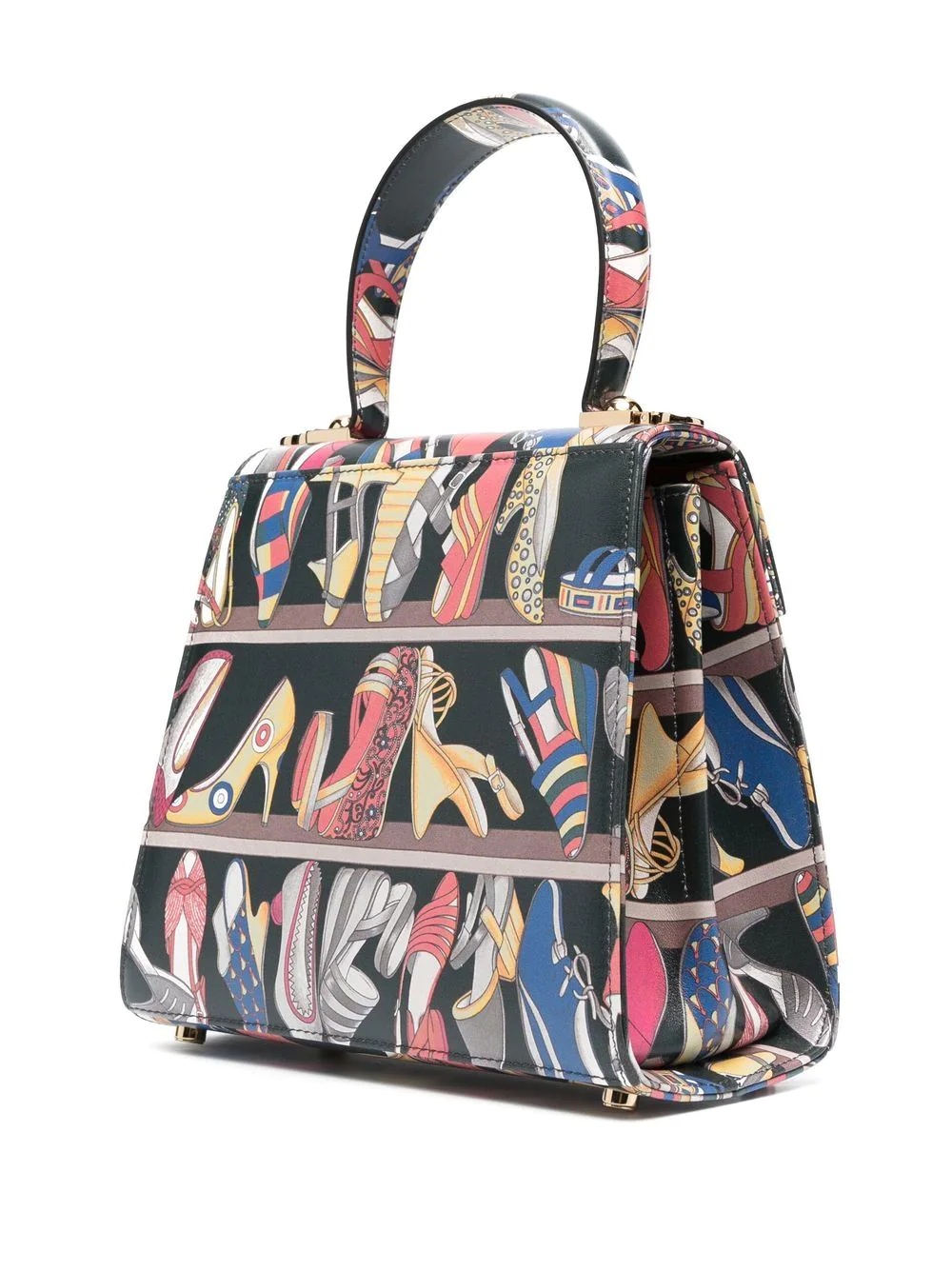 graphic-print leather tote bag - 3