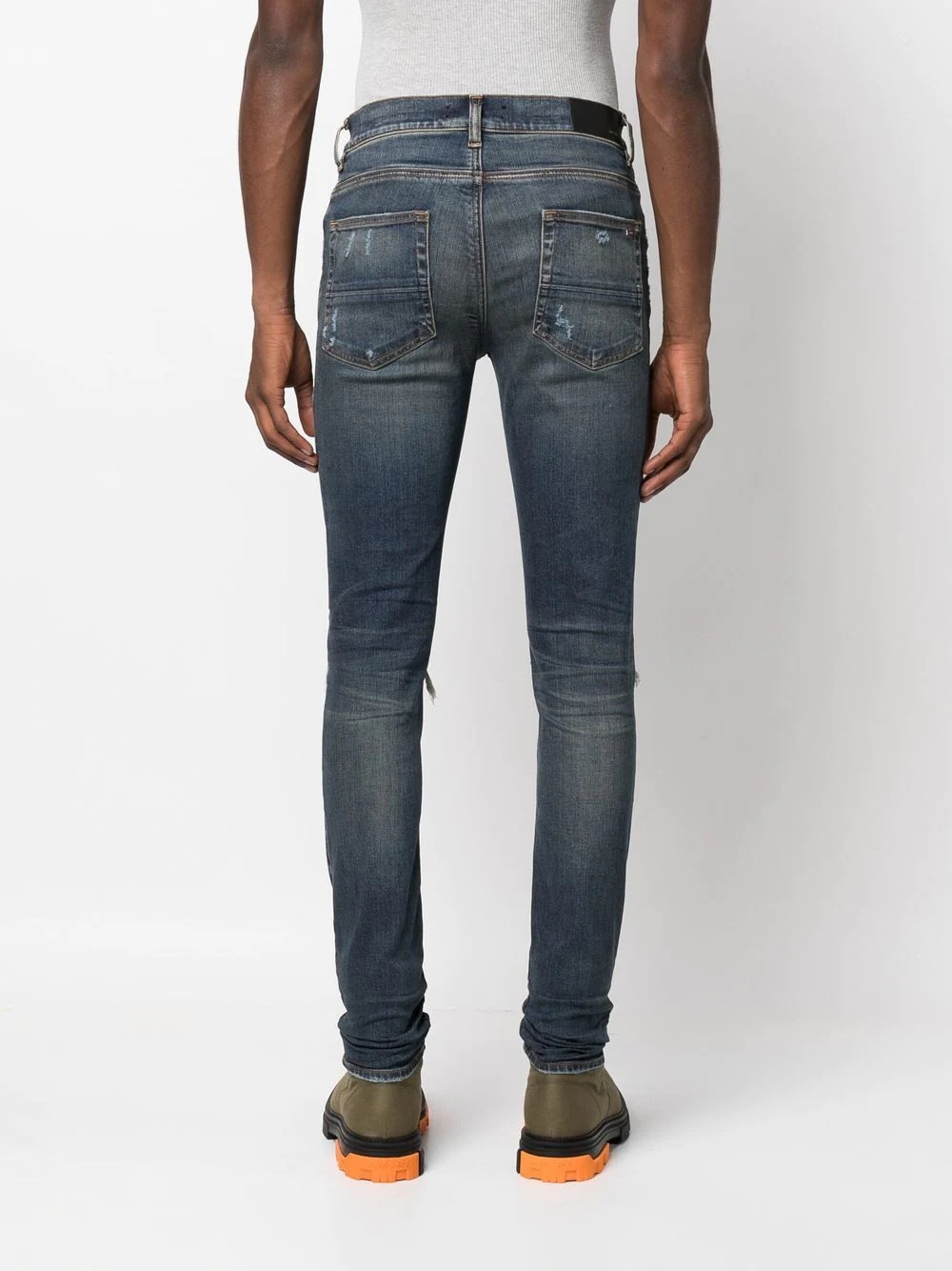 distressed panelled skinny jeans - 4