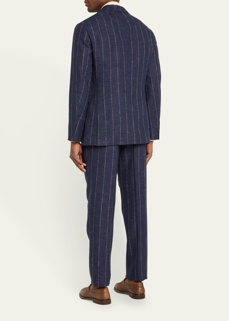 Men's Striped Linen-Blend Suit 3