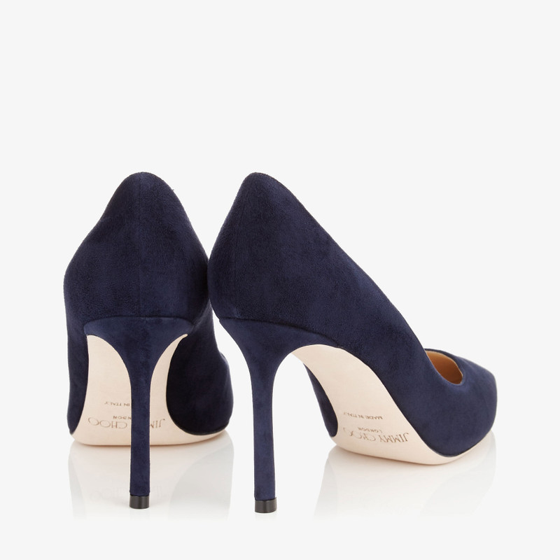 JIMMY CHOO Romy 85
Navy Suede Pointy Toe Pumps outlook