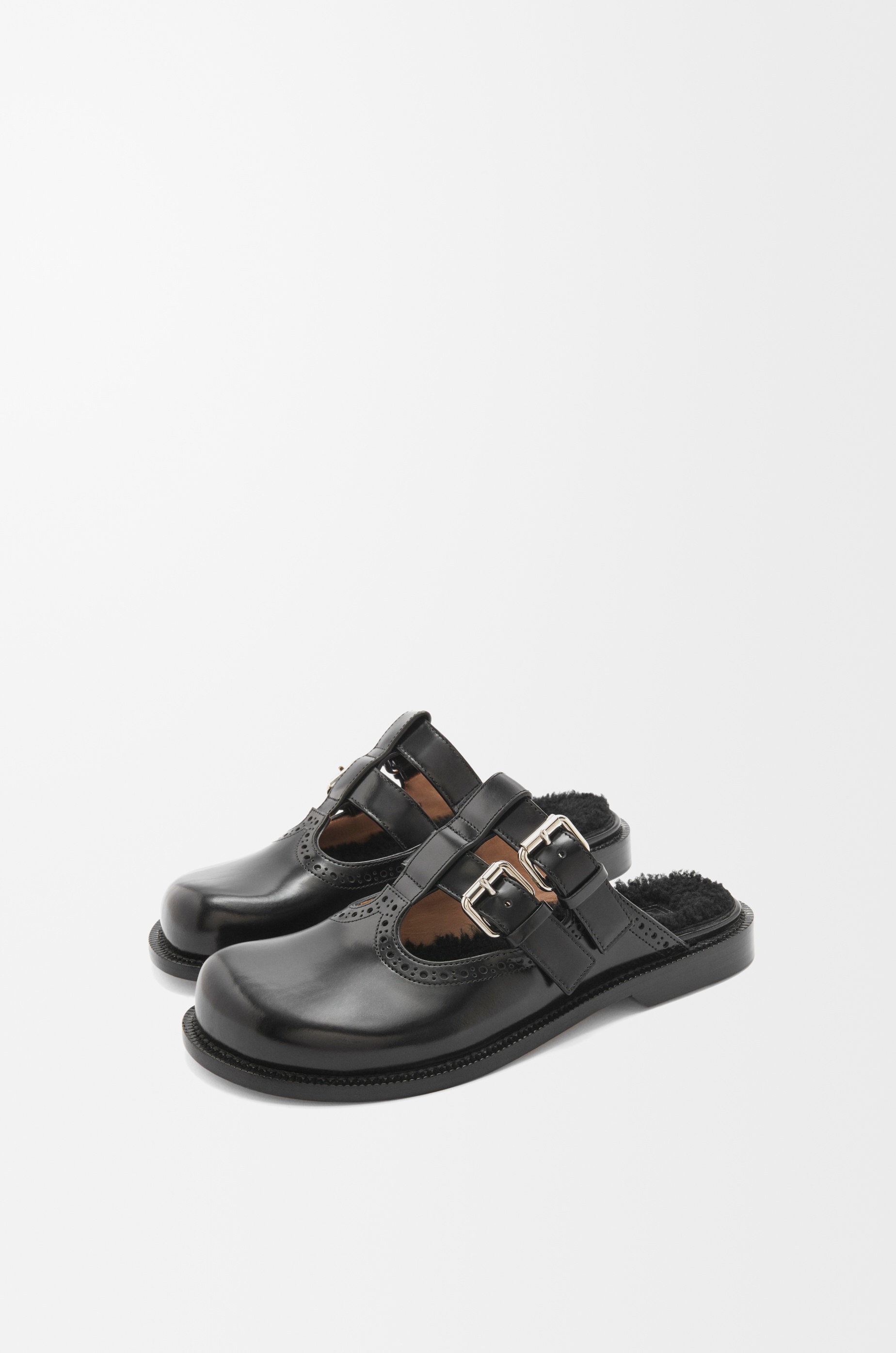 Campo Mary Jane mule in brushed calfskin and shearling - 3
