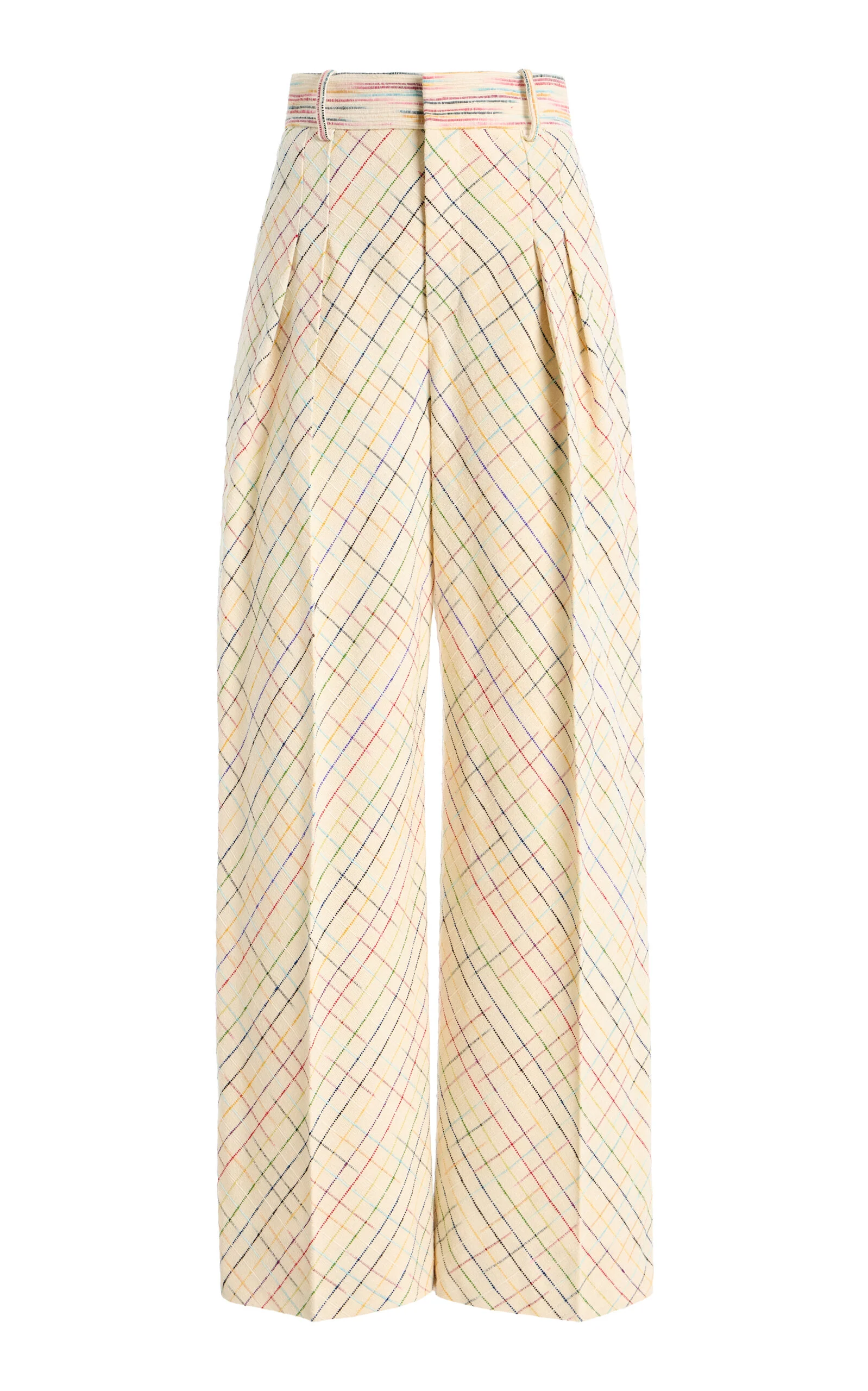 Wide Leg Pleated Silk Pants - 1