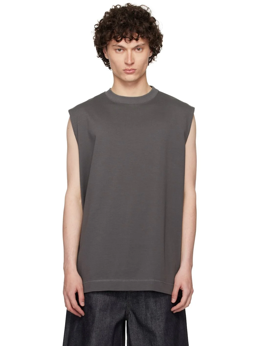 Gray Loose-Fit Tank Top - 1