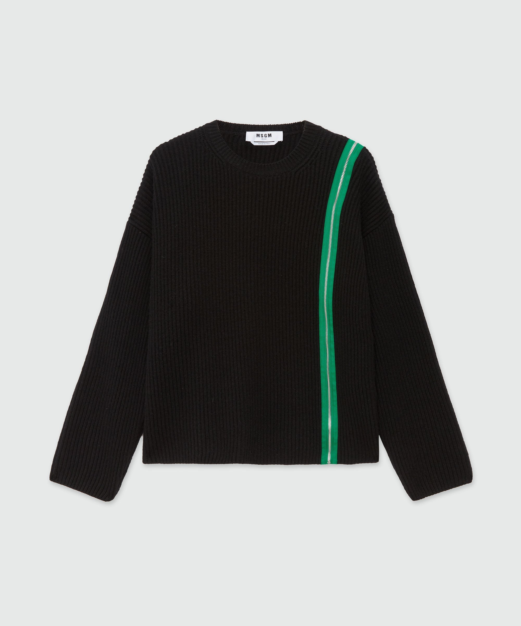Blended wool ribbed sweater - 1