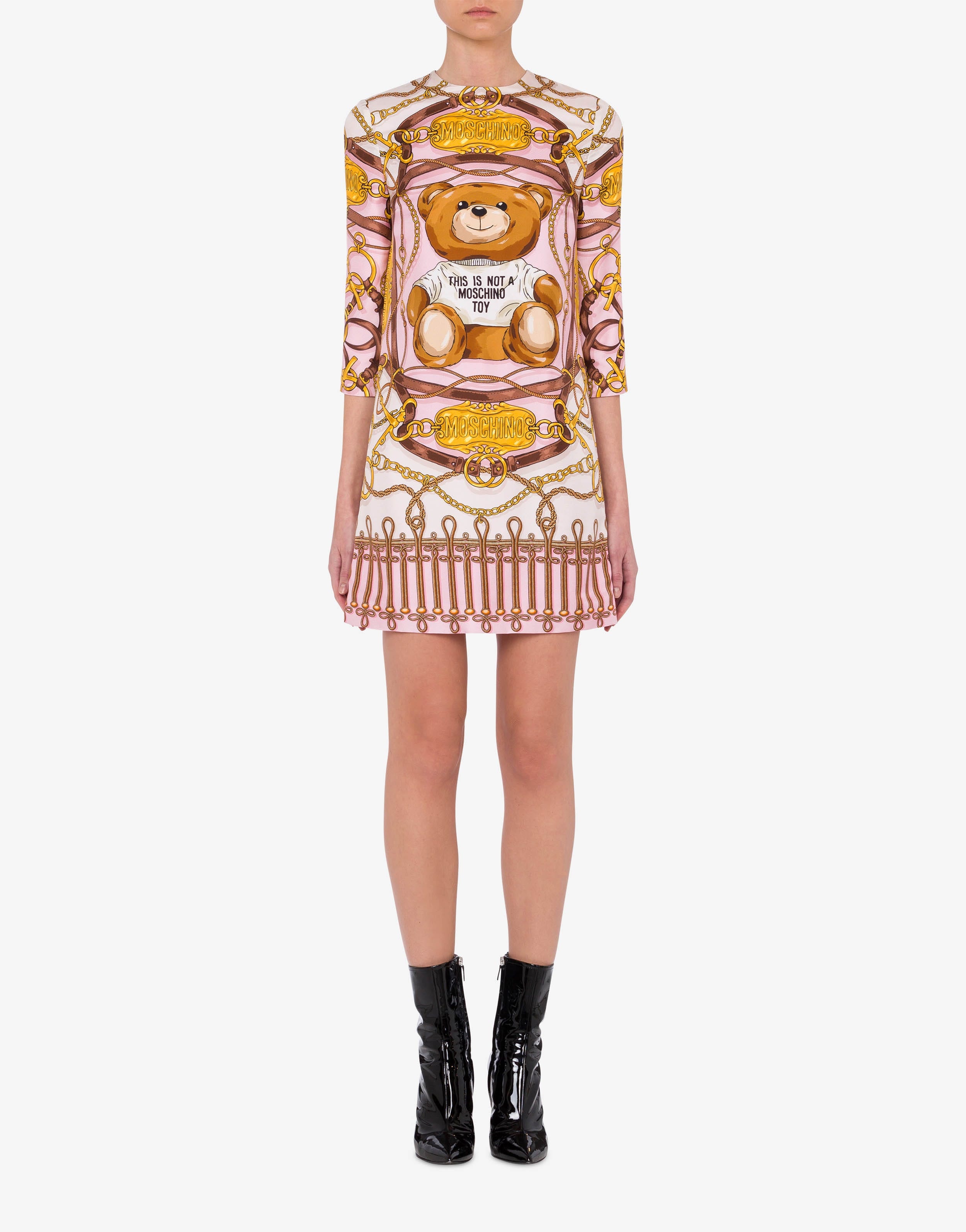 MILITARY TEDDY SCARF SILK DRESS - 2