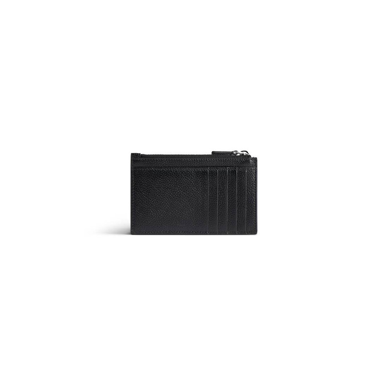 BALENCIAGA Men's Cash Large Long Coin And Card Holder in Black outlook