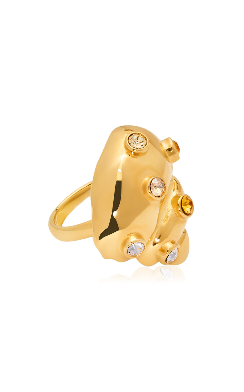Oscar de la Renta Seashell Rhinestones Ring gold outlook