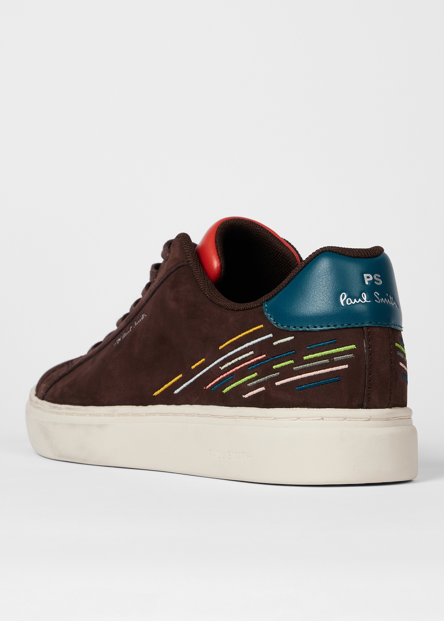 Brown Nubuck 'Rex' Embroidery Trainers - 4