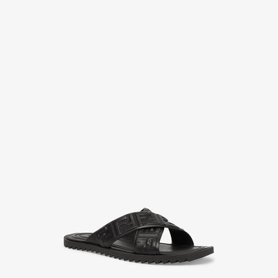 FENDI Black leather slides outlook