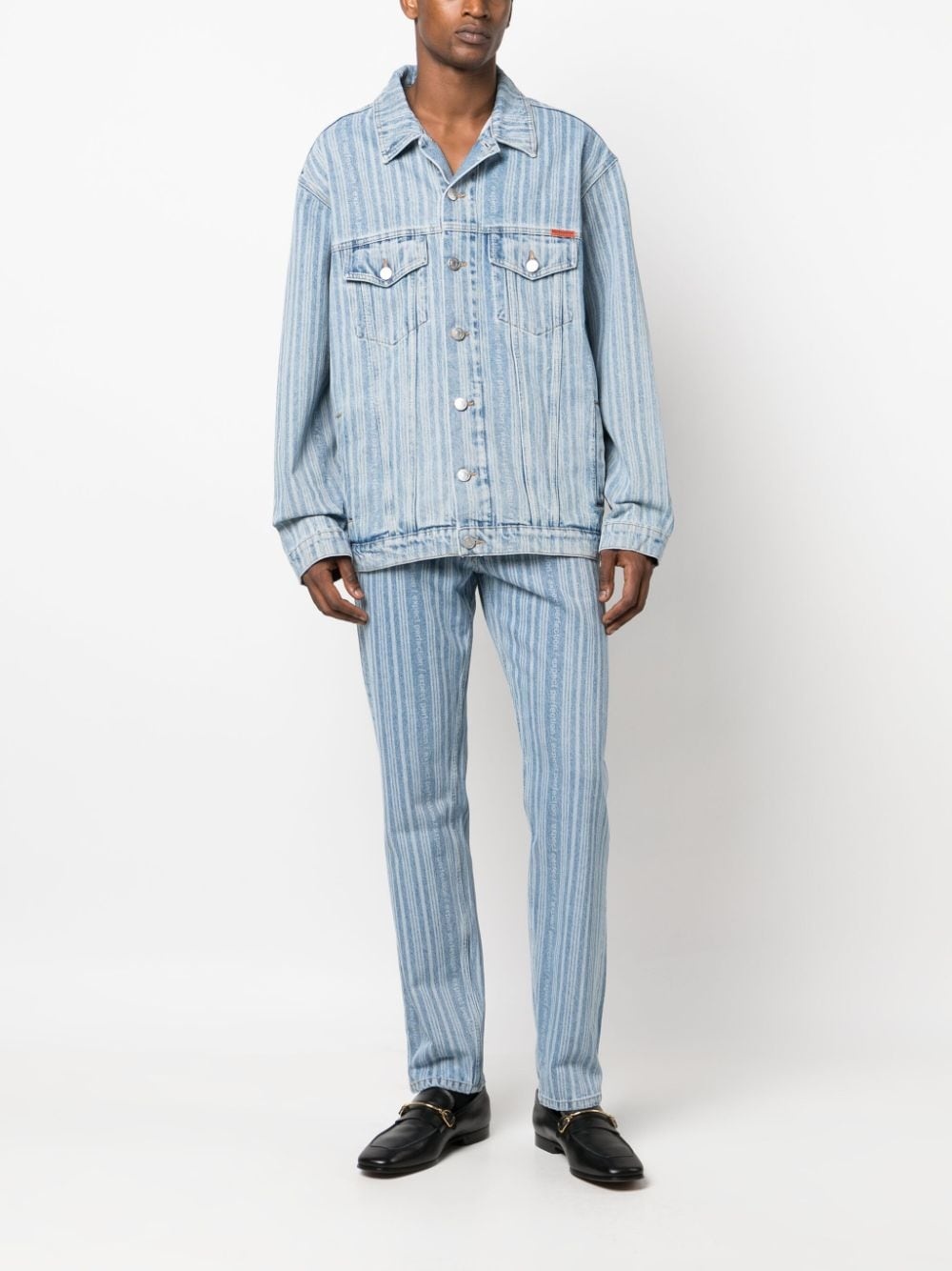 striped straight-leg jeans - 2