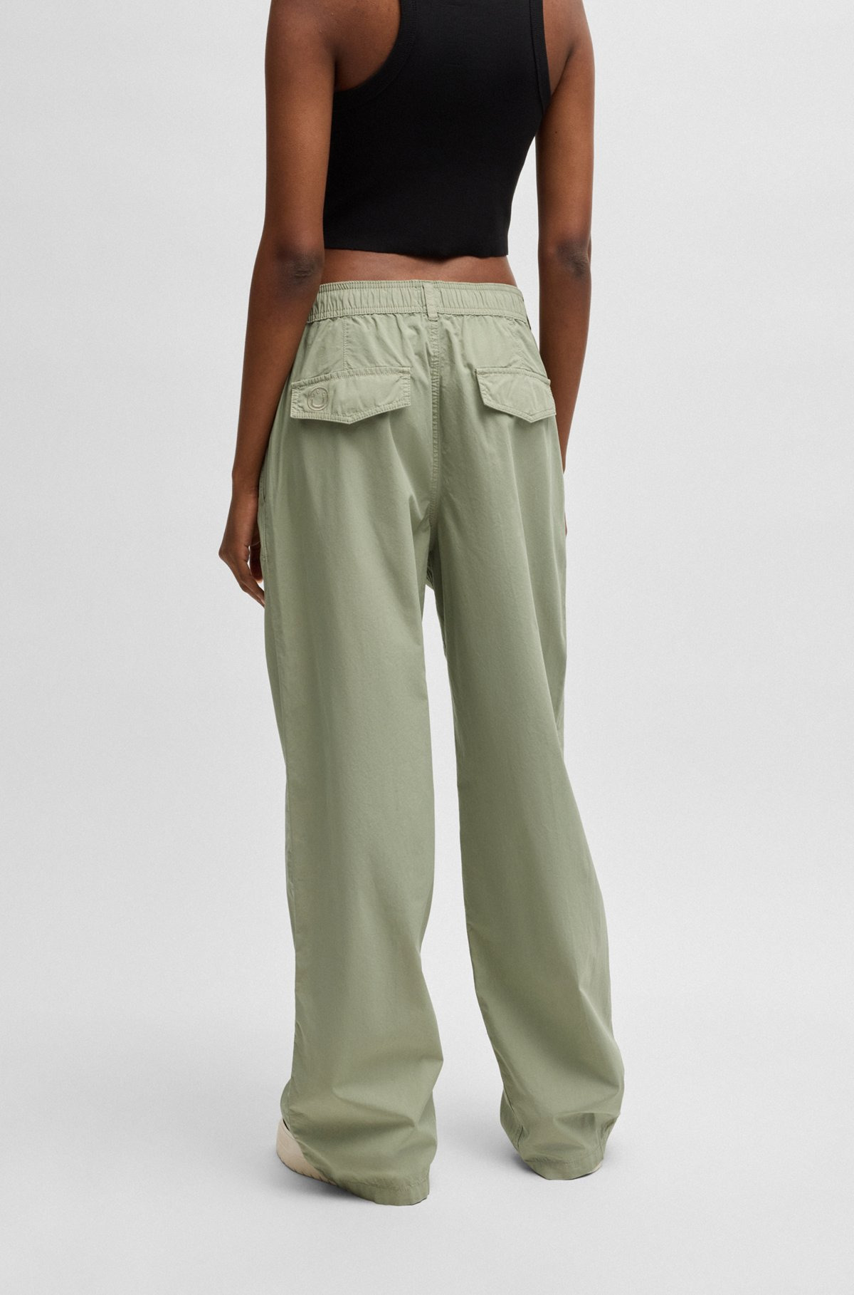 RELAXED-FIT TROUSERS IN COTTON CANVAS - 4