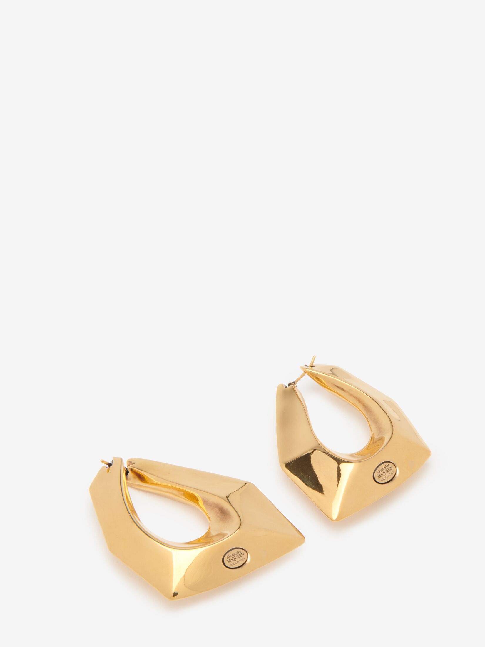Women's Modernist Earrings in Antique Gold - 2