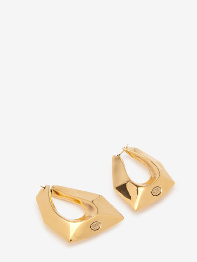 Alexander McQueen Women's Modernist Earrings in Antique Gold outlook