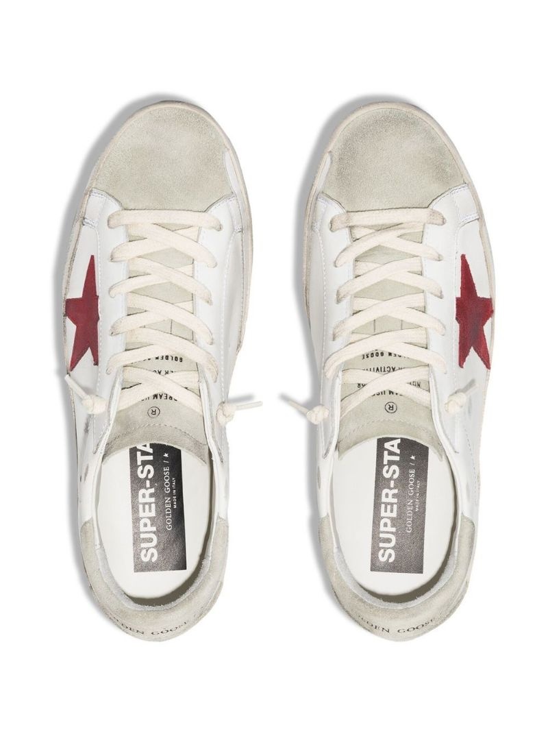 Superstar distressed lace-up trainers - 4