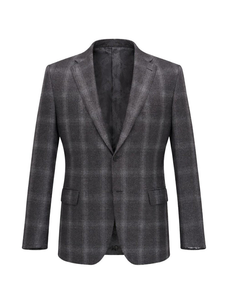 plaid v-cut lapels jacket 1