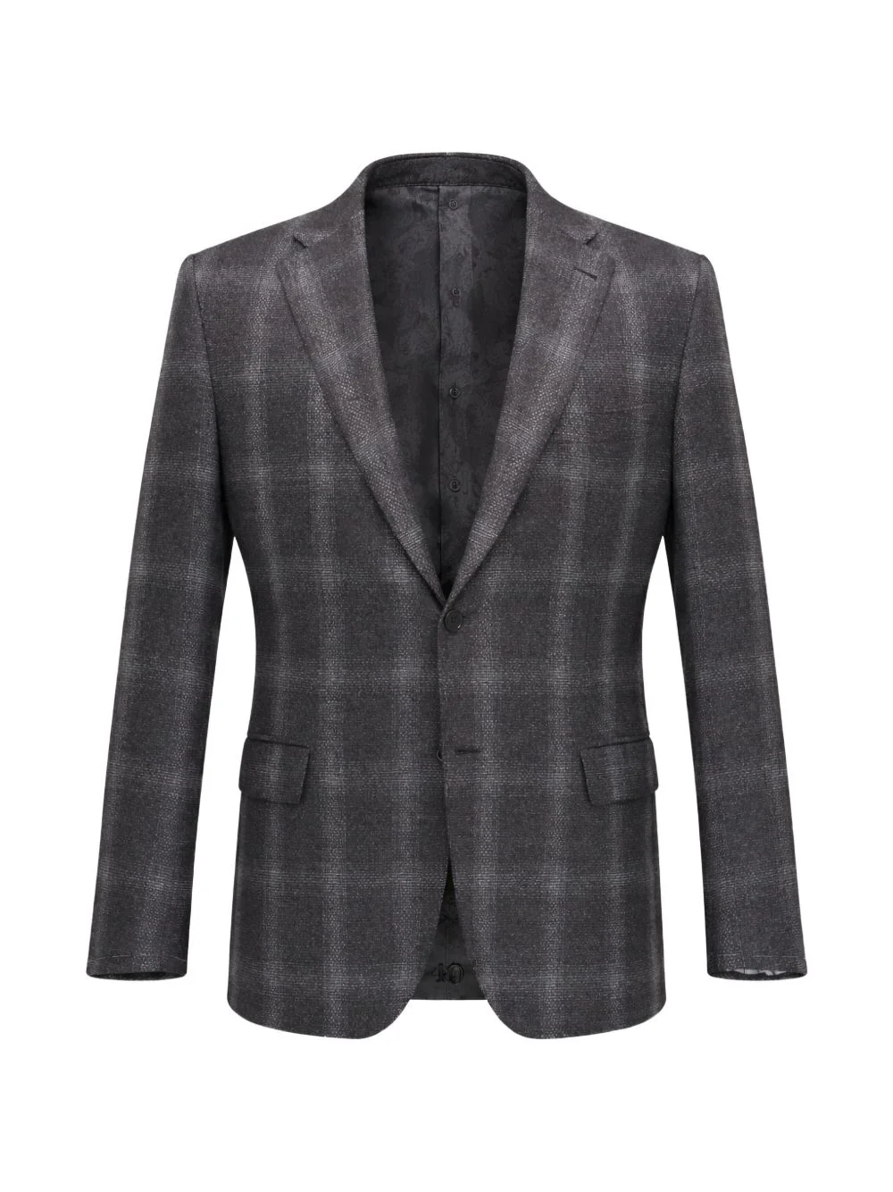 plaid v-cut lapels jacket - 1