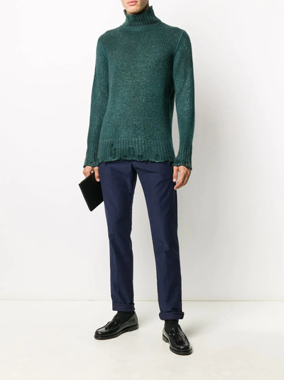 Avant Toi distressed-effect funnel-neck jumper  outlook