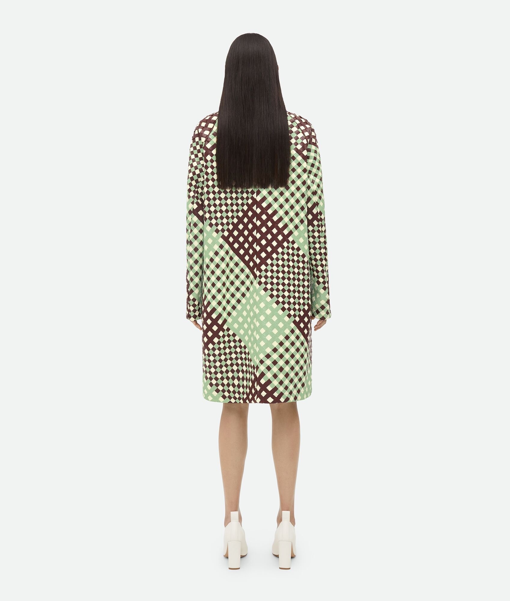Tricolor Intrecciato Leather Coat - 3