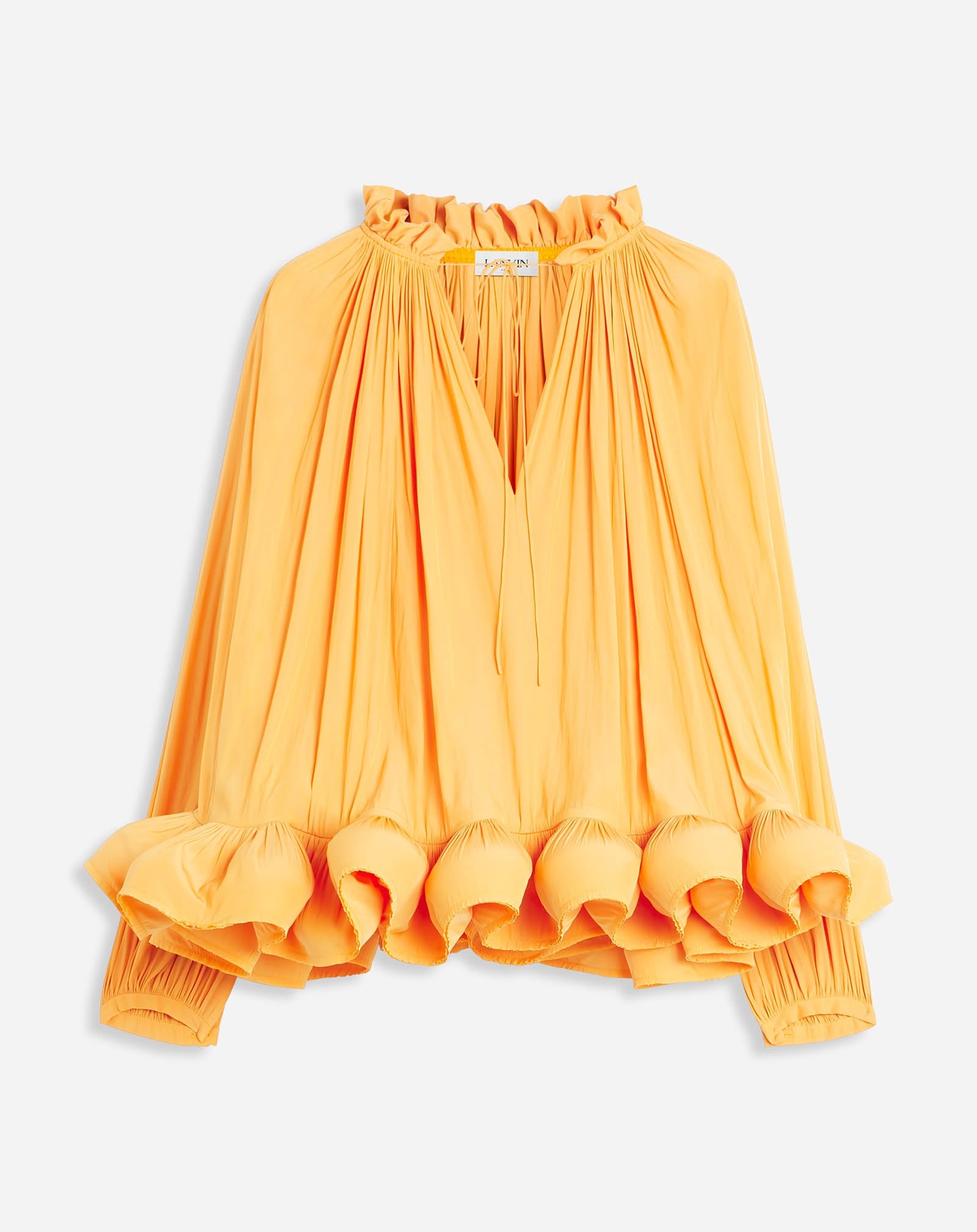 LONG-SLEEVE CHARMEUSE BLOUSE - 1
