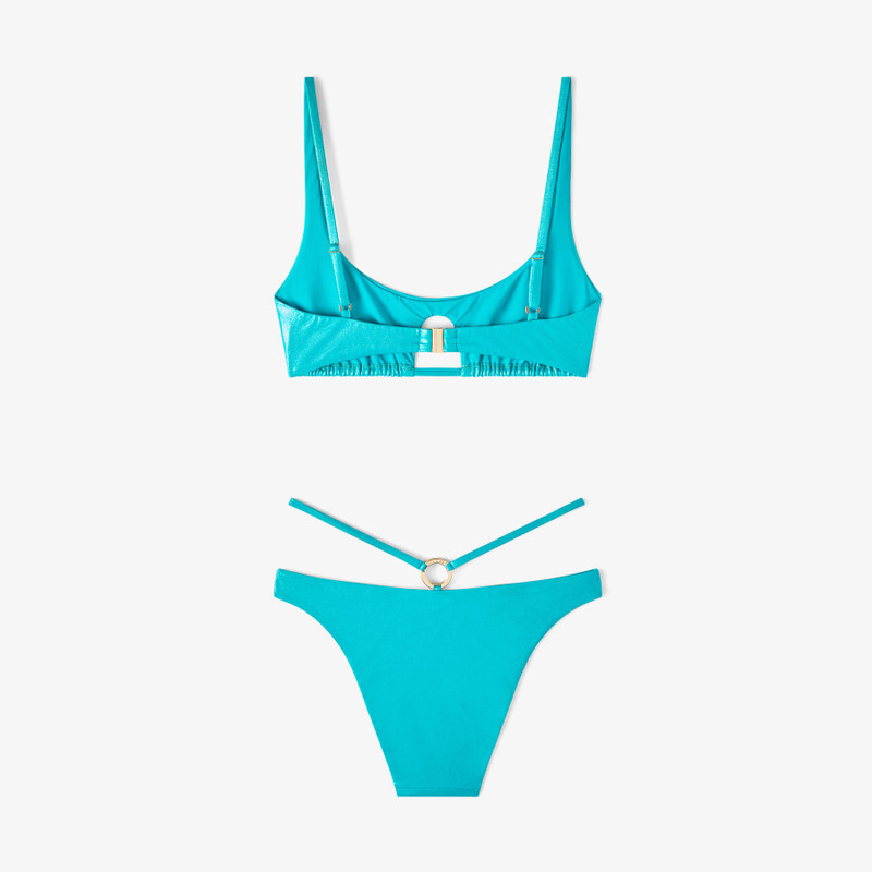 Cassandra
Malibu Metallic Regenerated Nylon and Lyra Cut-Out Bikini Top 5