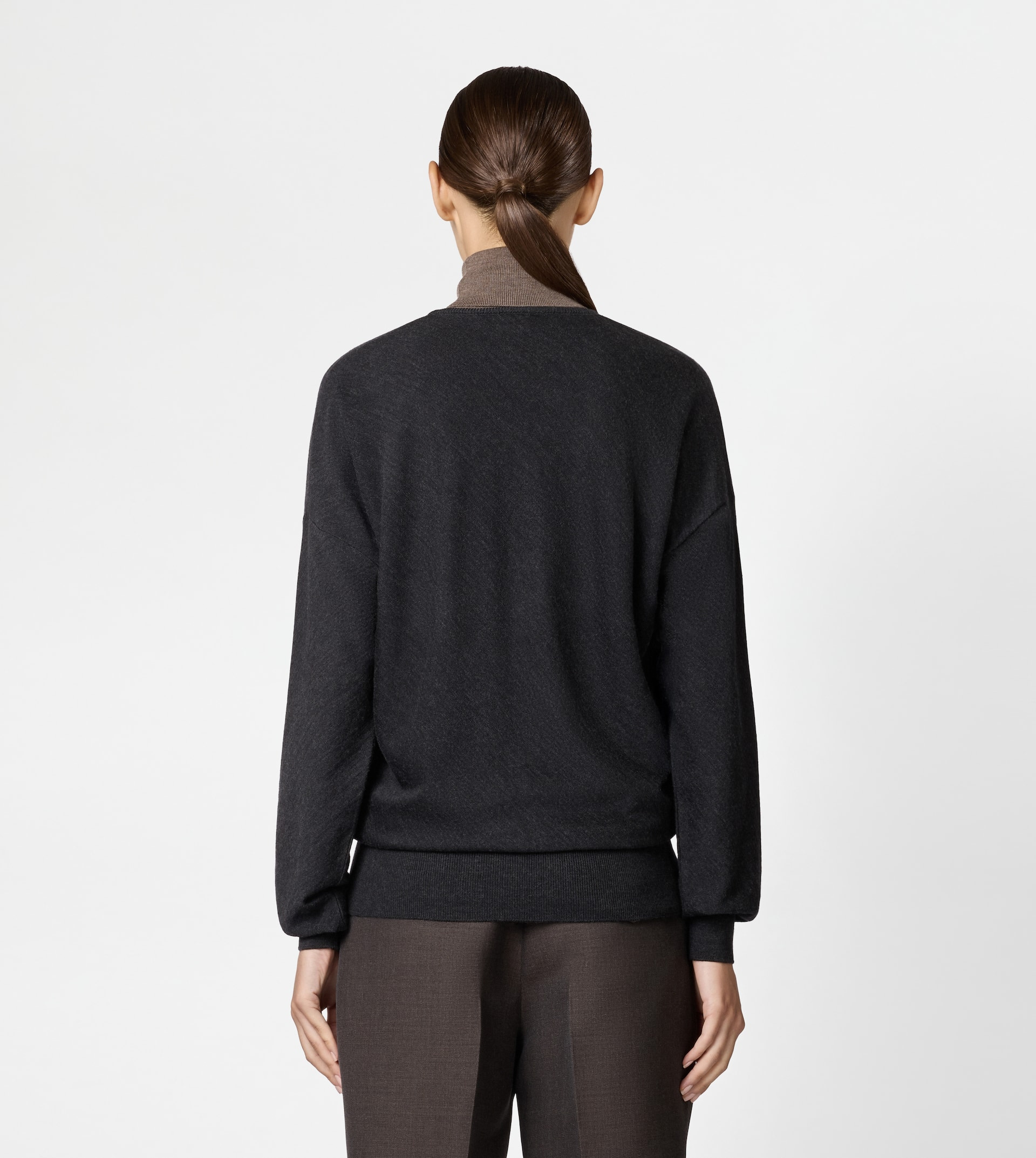 SILK BLEND PULLOVER - GREY - 4