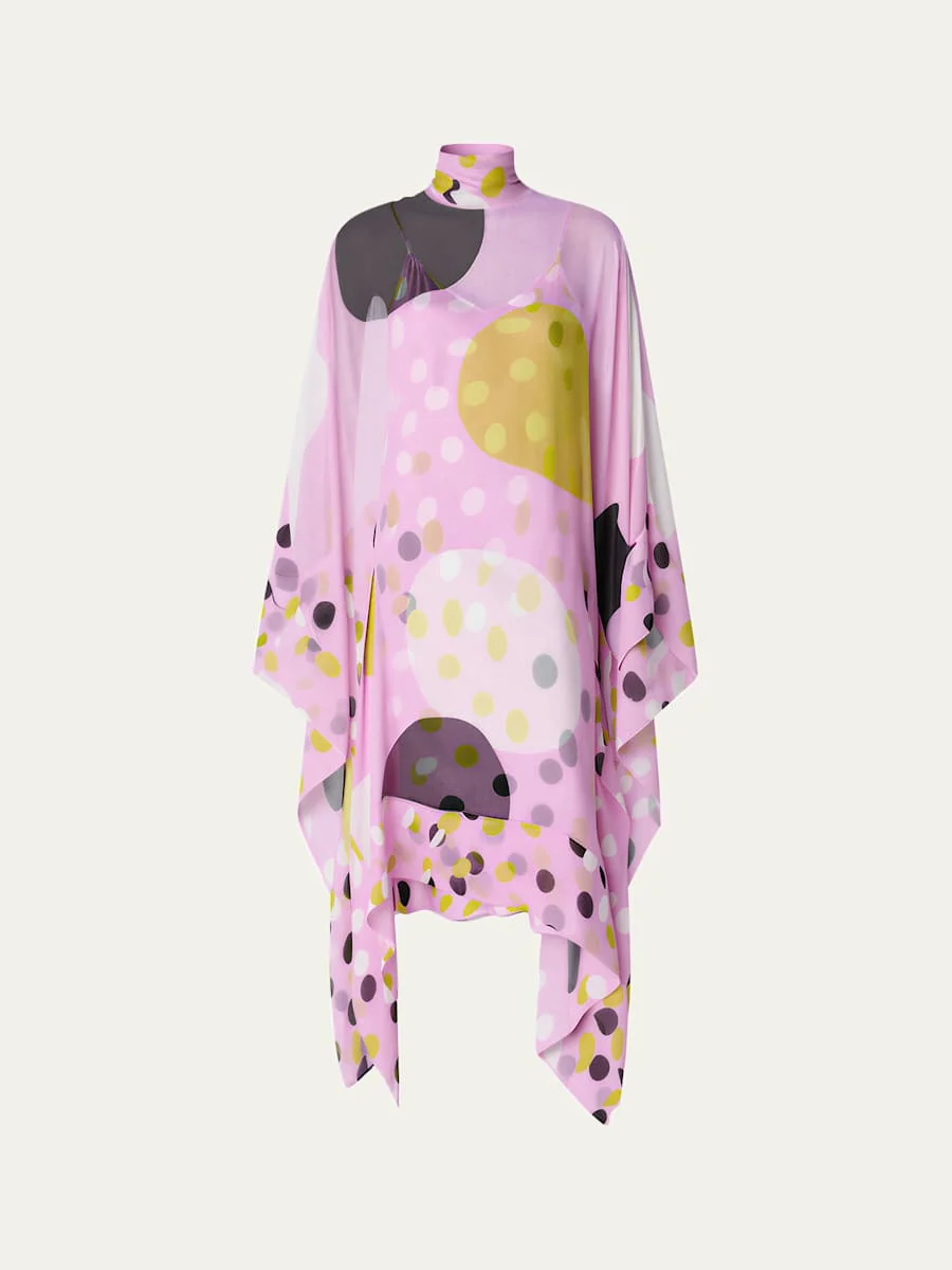 Fortuna Polka Dot Silk Chiffon Maxi Dress - 1